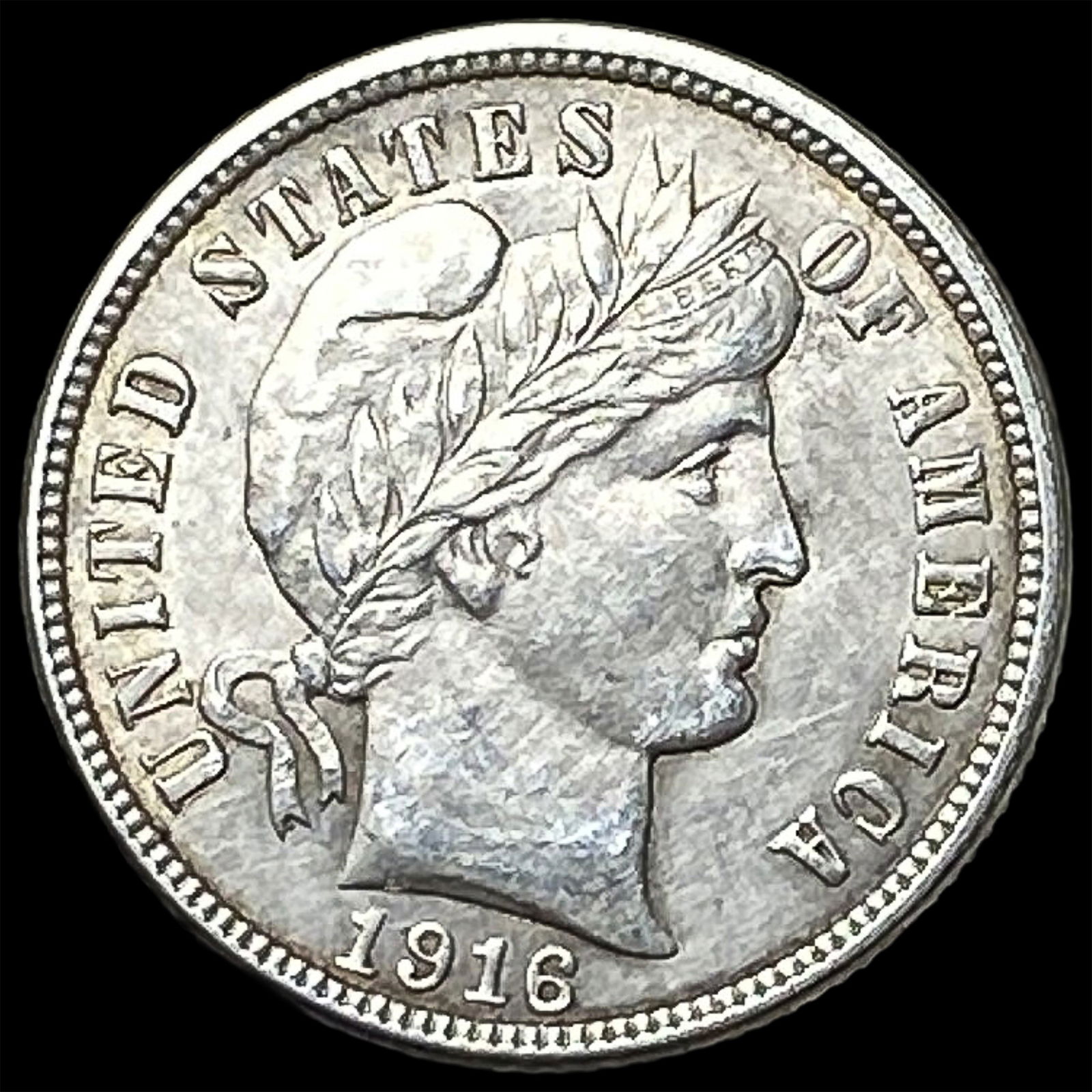 1916 Silver Barber Dime CLOSELY UNCIRCULATED: 1916 Silver Barber Dime CLOSELY UNCIRCULATED