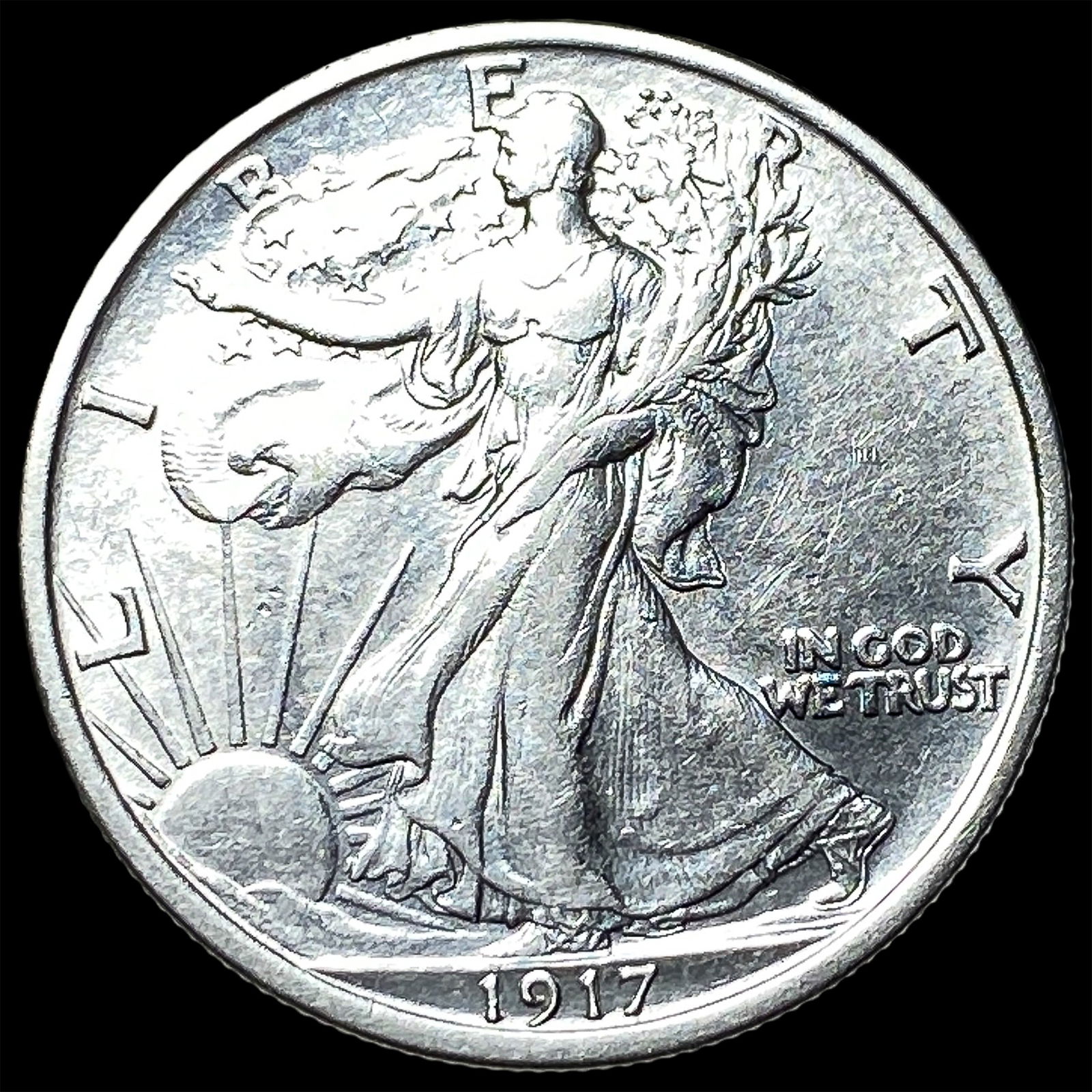1917 Walking Liberty Half Dollar CHOICE AU: 1917 Walking Liberty Half Dollar CHOICE AU