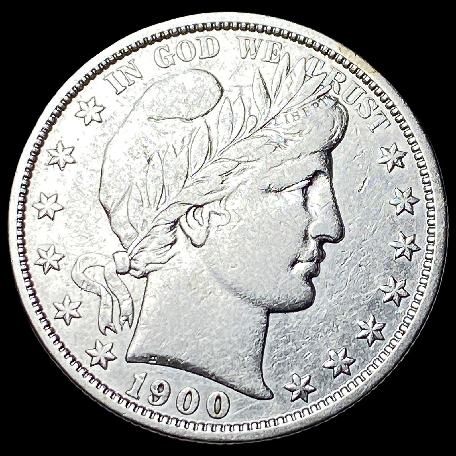 1900-O Silver Barber Half Dollar NEARLY UNCIRCULATED: 1900-O Silver Barber Half Dollar NEARLY UNCIRCULATED