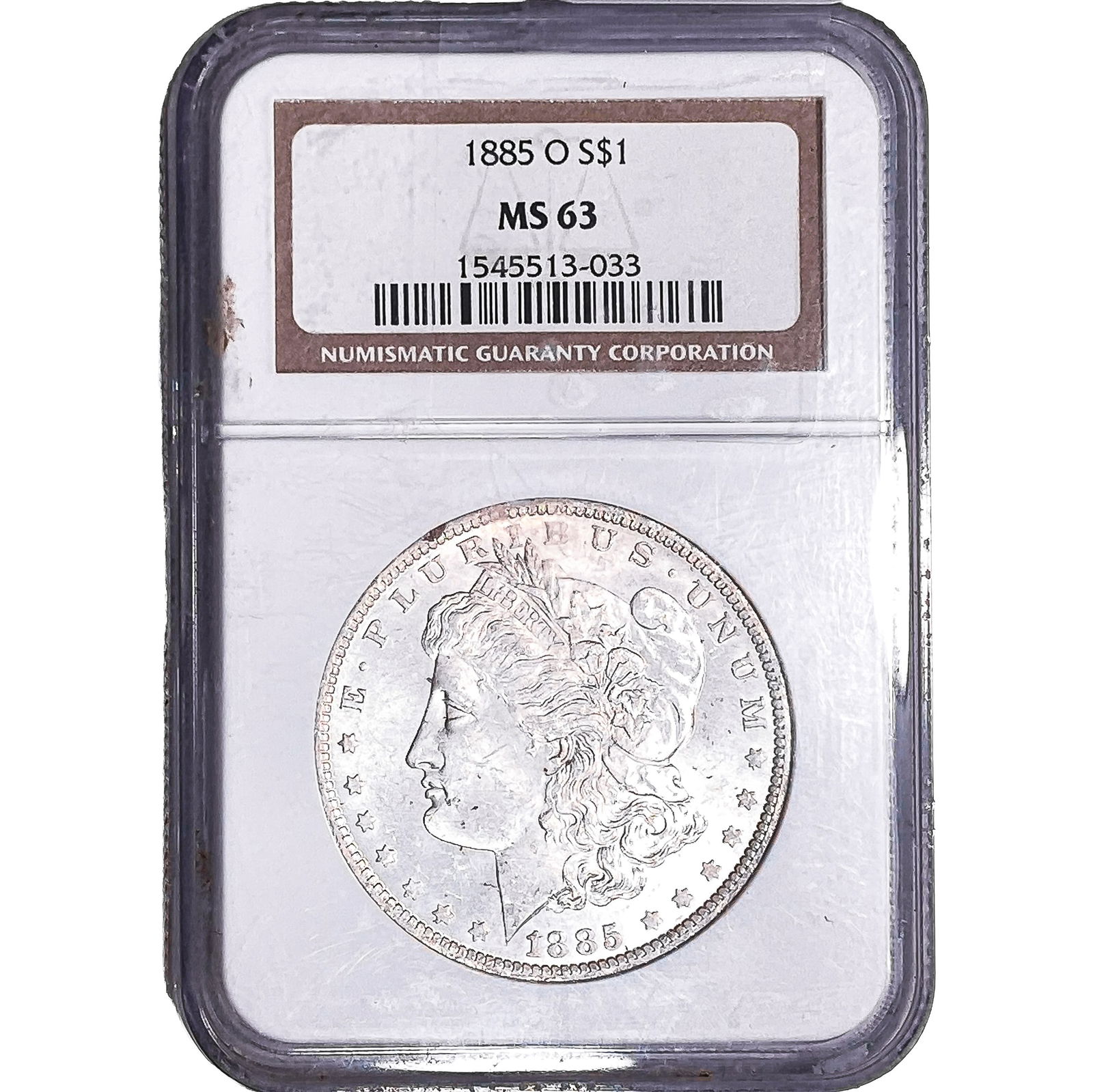 1885-O Morgan Silver Dollar NGC MS63: 1885-O Morgan Silver Dollar NGC MS63