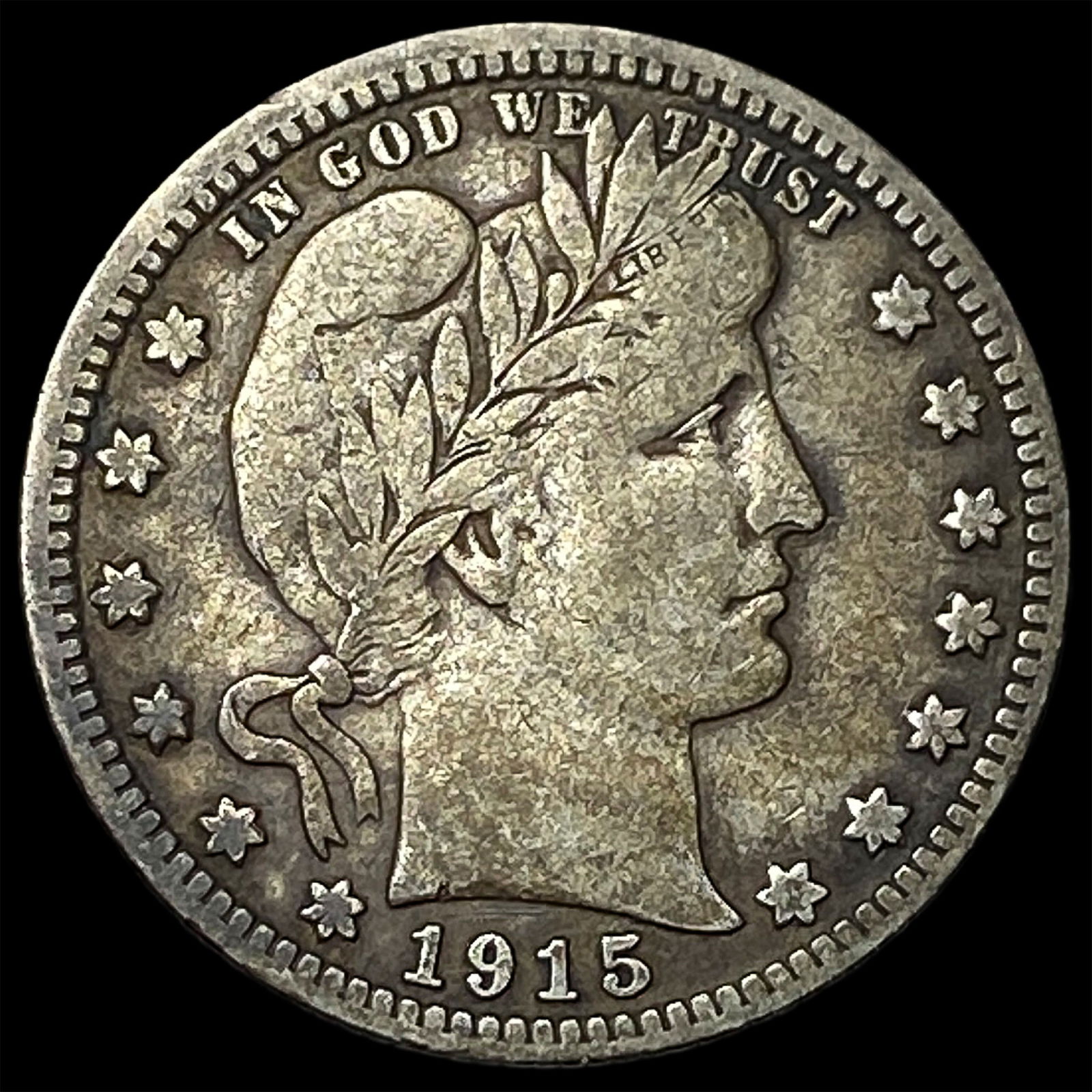 1915 Barber Silver Quarter LIGHTLY CIRCULATED: 1915 Barber Silver Quarter LIGHTLY CIRCULATED