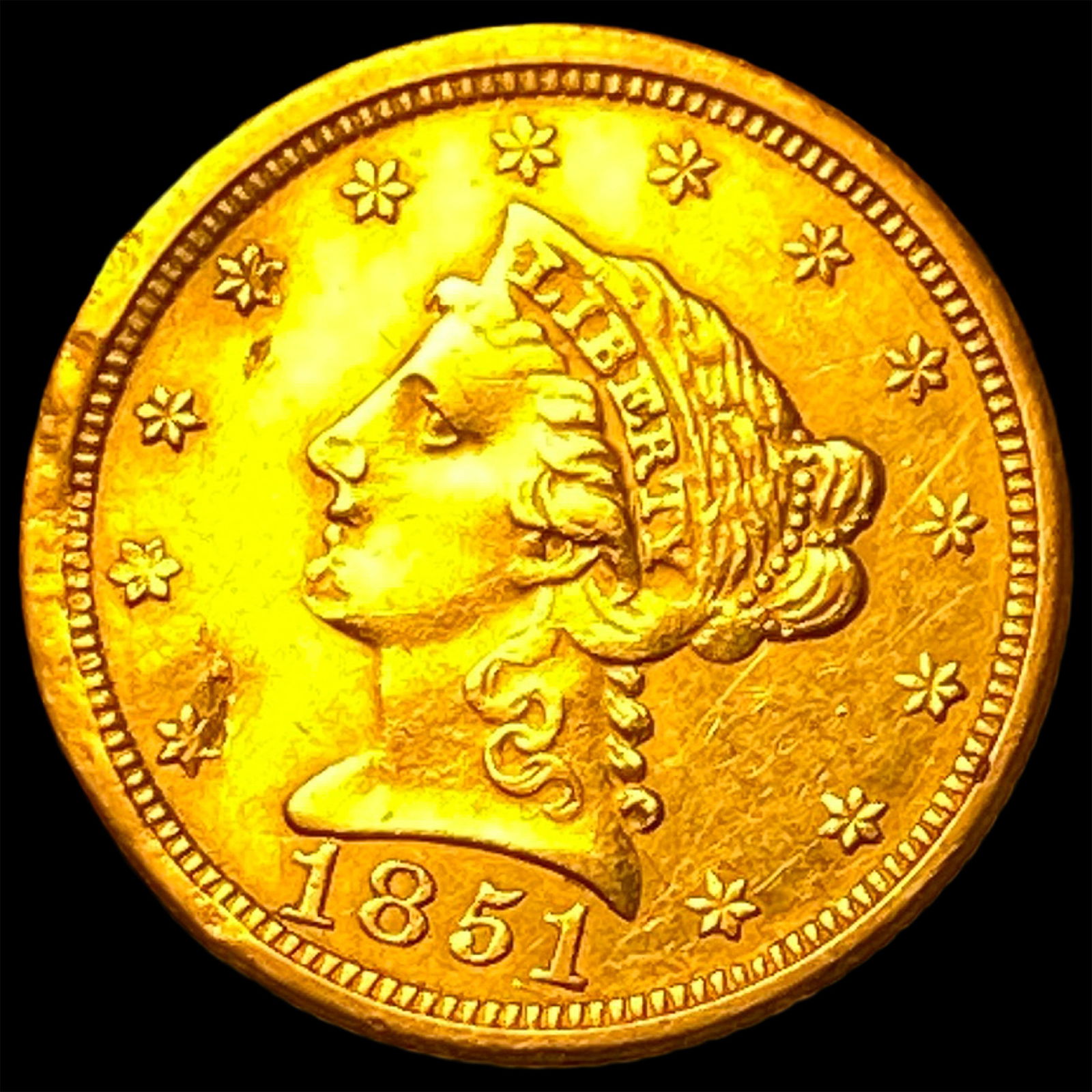 1851-O Gold $2.50 Liberty Head Quarter Eagle CLOSELY UNCIRCULATED (1 of 2)