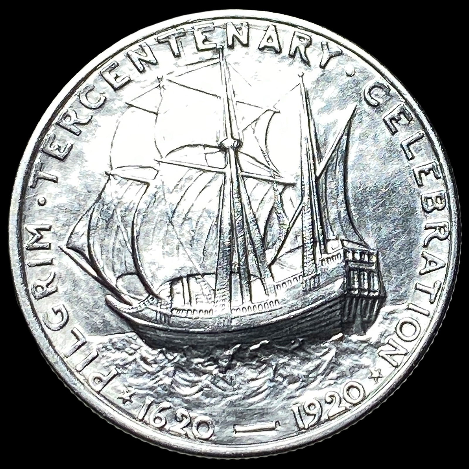 1920 Silver Pilgrim Half Dollar UNCIRCULATED - 2