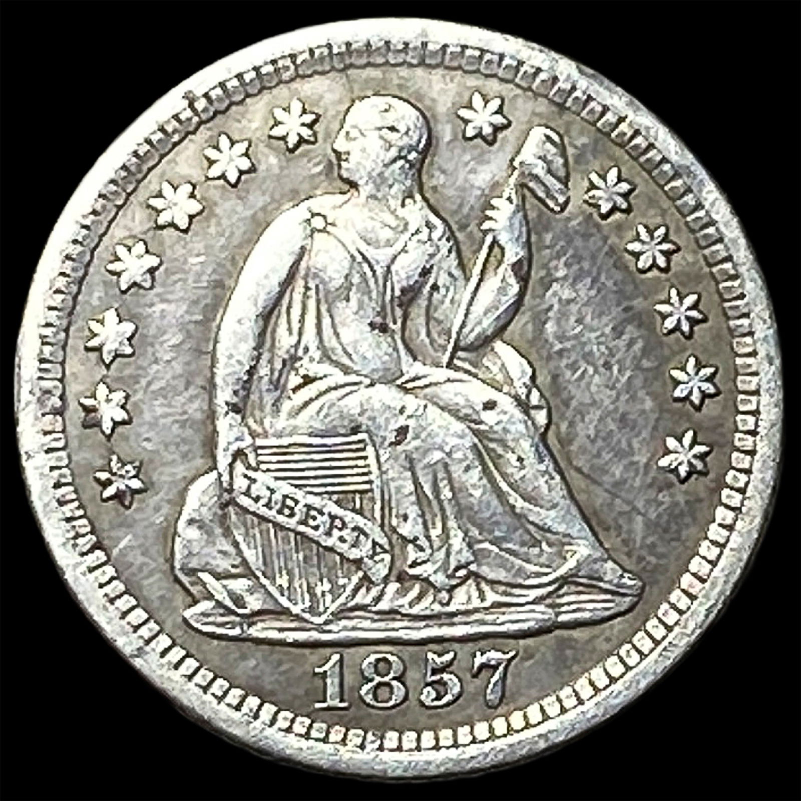 1857-O Silver Half Dime NEARLY UNCIRCULATED: 1857-O Silver Half Dime NEARLY UNCIRCULATED