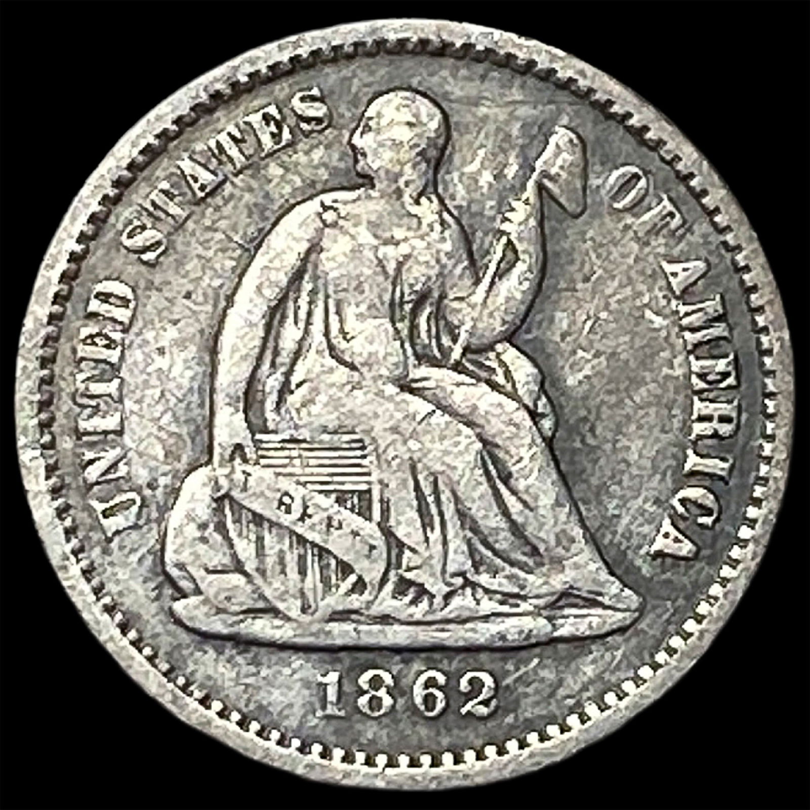 1862 Silver Half Dime ABOUT UNCIRCULATED: 1862 Silver Half Dime ABOUT UNCIRCULATED