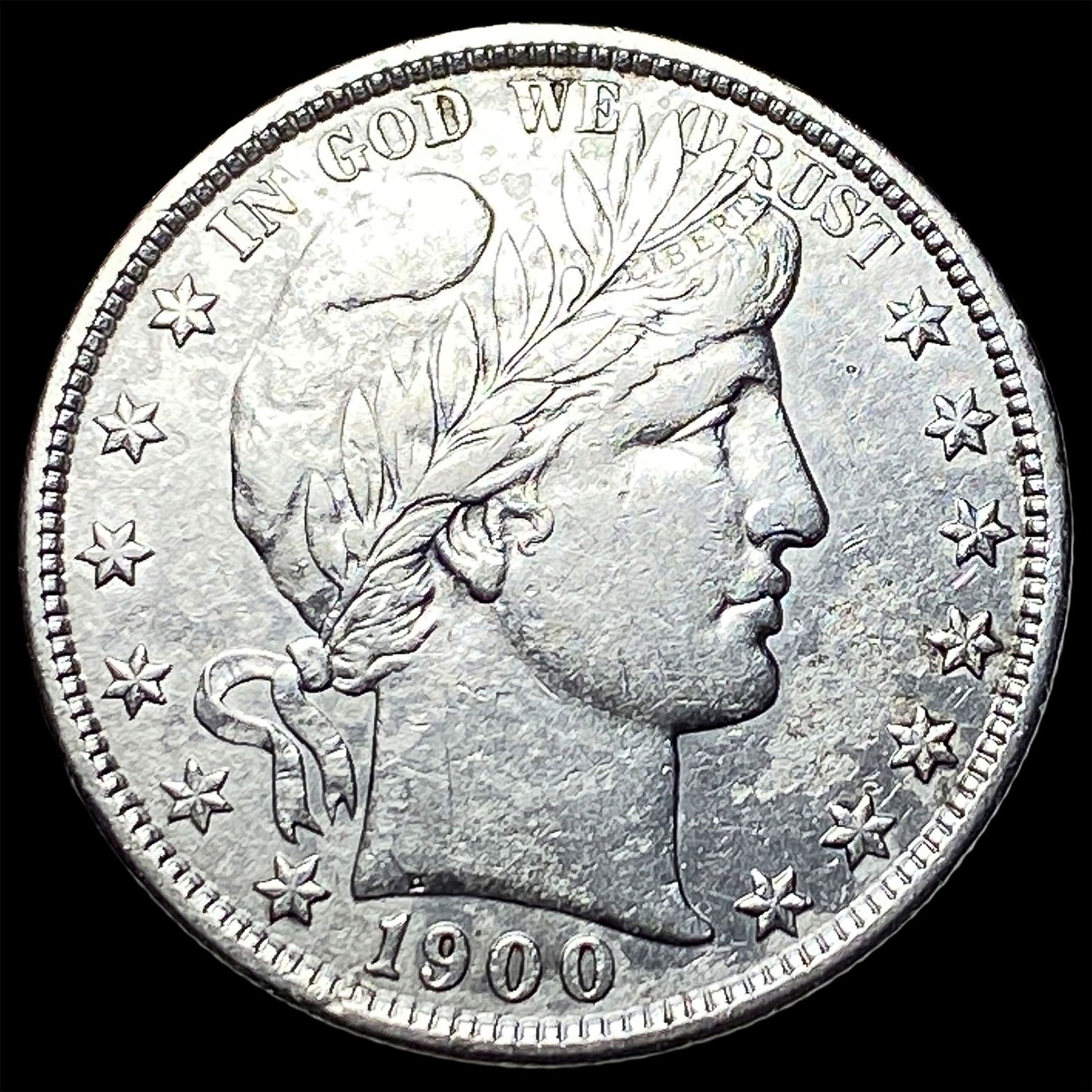 1900 Silver Half Dollar (Barber) NEARLY UNCIRCULATED: 1900 Silver Half Dollar (Barber) NEARLY UNCIRCULATED