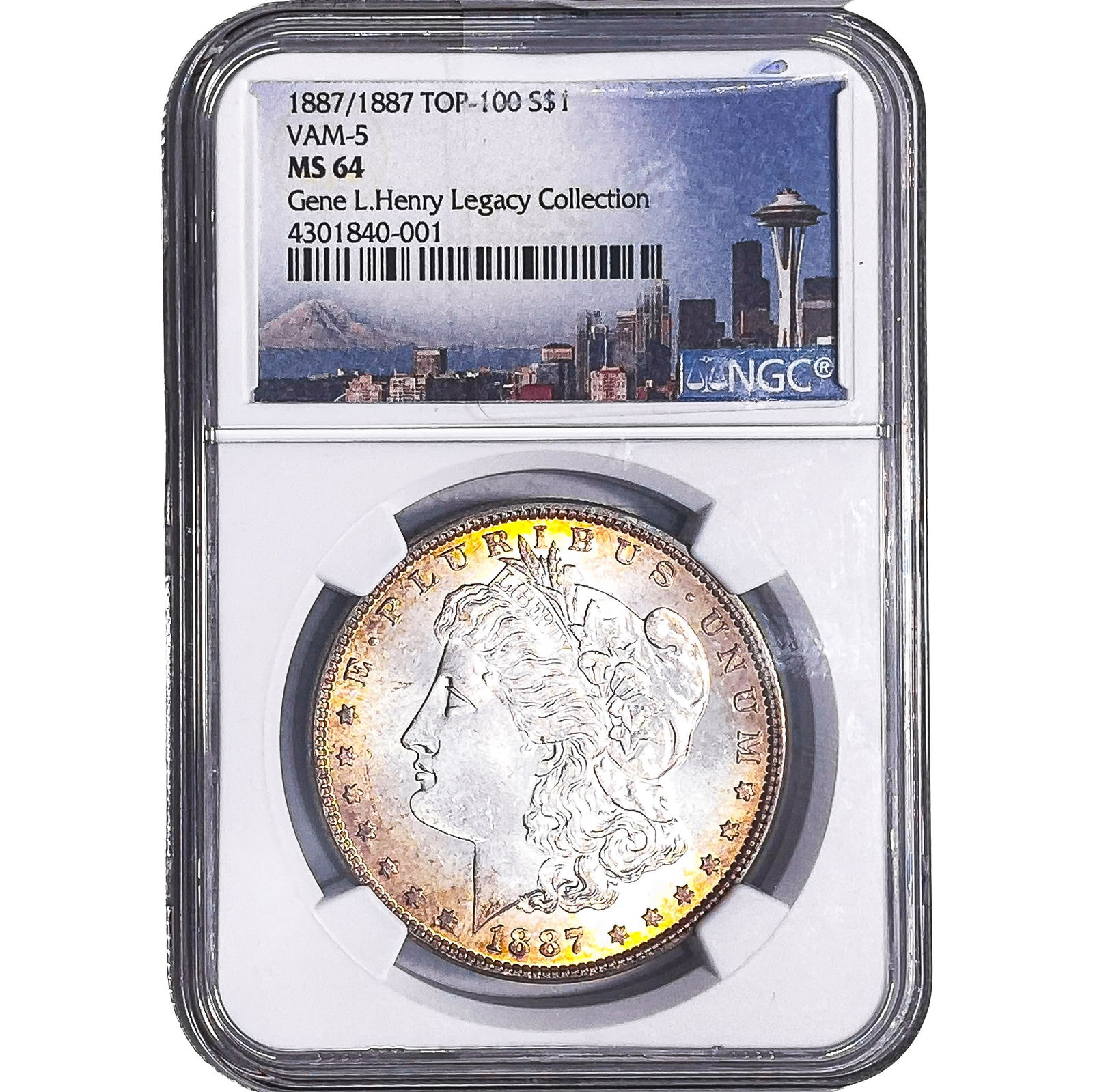 1887 Morgan Silver Dollar NGC MS64 VAM-5: 1887 Morgan Silver Dollar NGC MS64 VAM-5