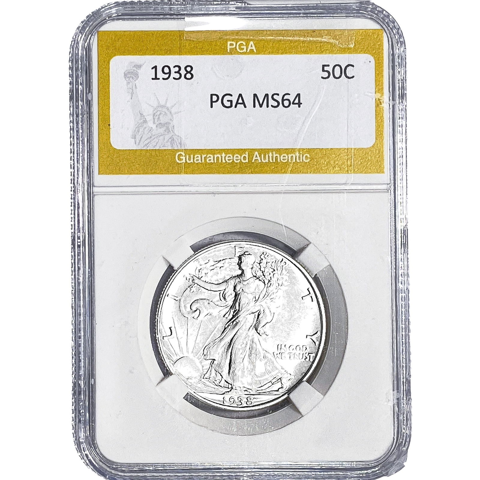 1938 Walking Liberty Half Dollar PGA MS64: 1938 Walking Liberty Half Dollar PGA MS64
