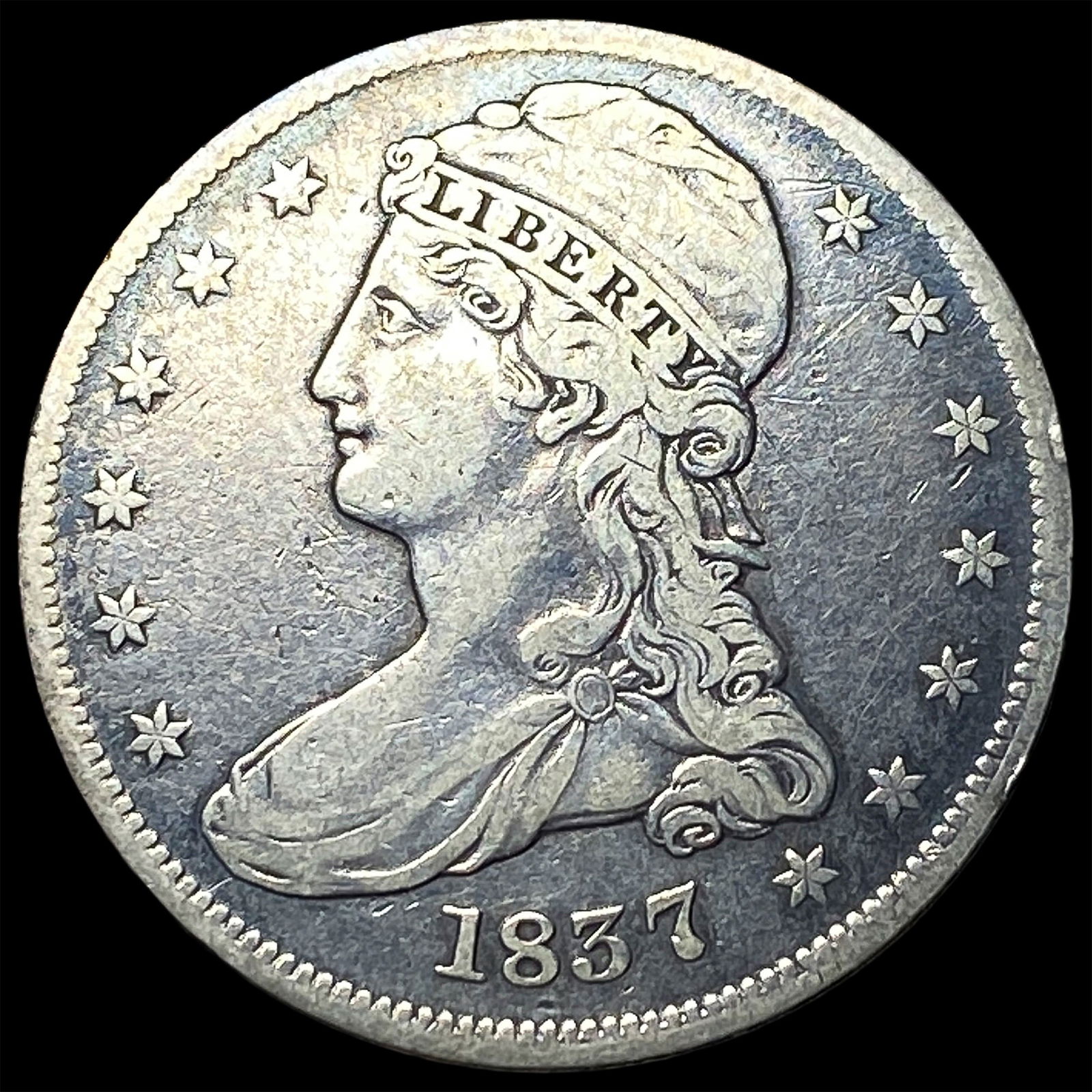 1837 Capped Bust Half Dollar LIGHTLY CIRCULATED: 1837 Capped Bust Half Dollar LIGHTLY CIRCULATED
