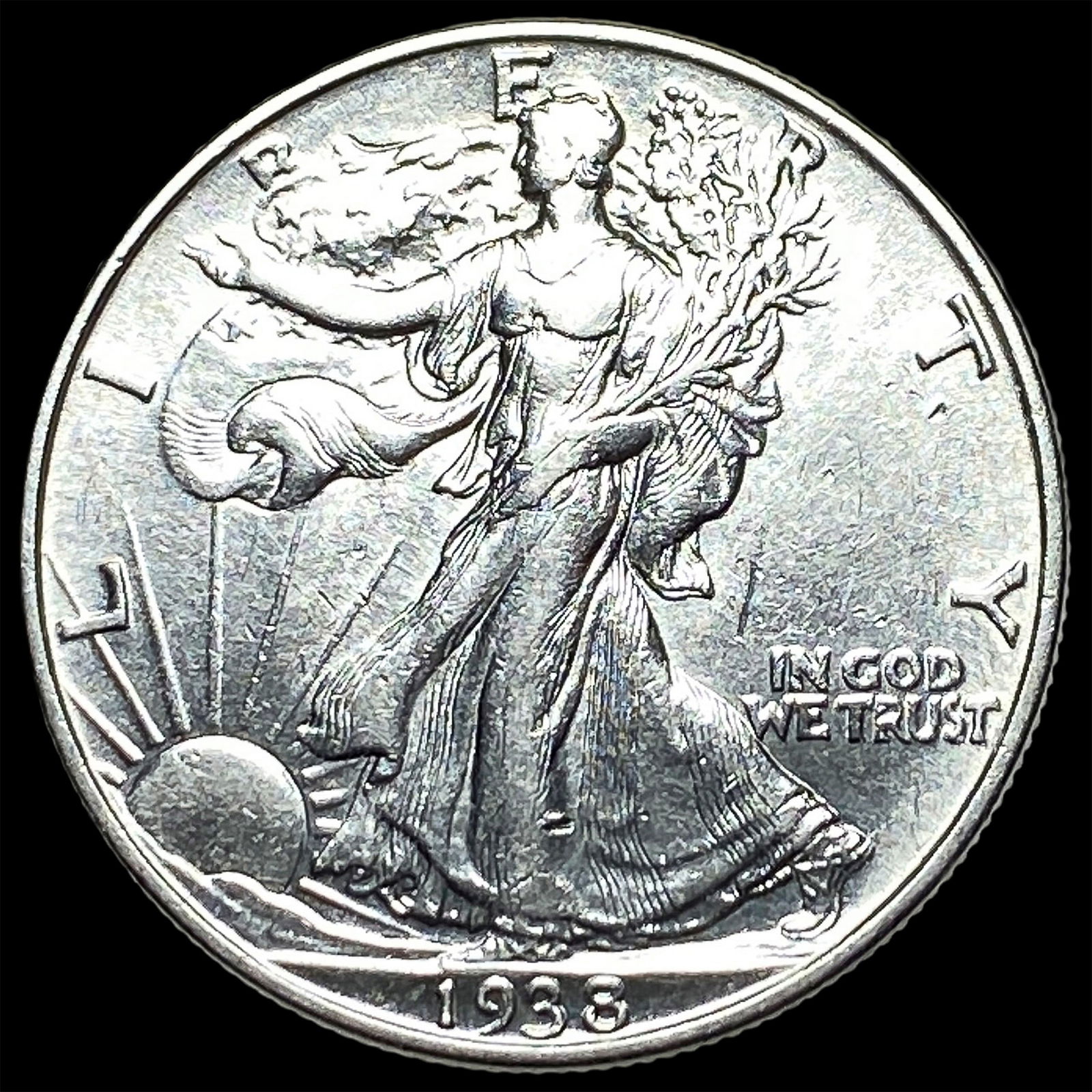 1938-D Silver Walking Liberty Half Dollar CHOICE AU: 1938-D Silver Walking Liberty Half Dollar CHOICE AU