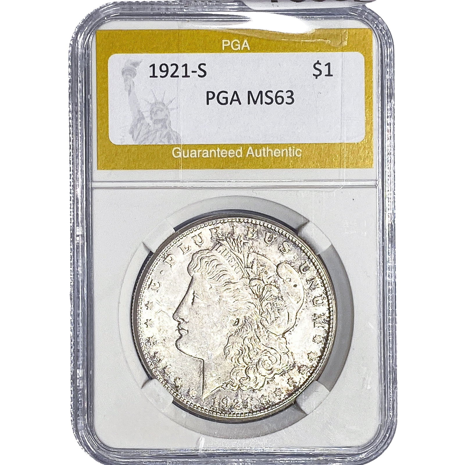 1921-S Morgan Silver Dollar PGA MS63: 1921-S Morgan Silver Dollar PGA MS63