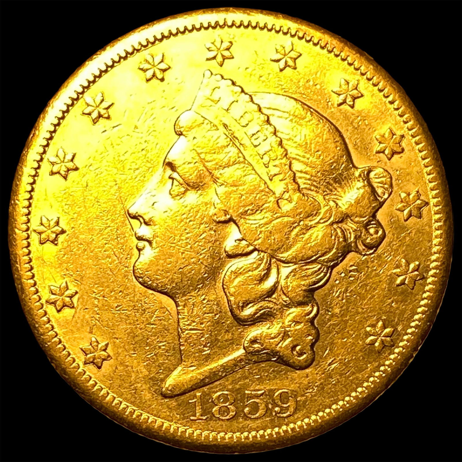1859-S Gold $20 Double Eagle CLOSELY UNCIRCULATED (1 of 2)