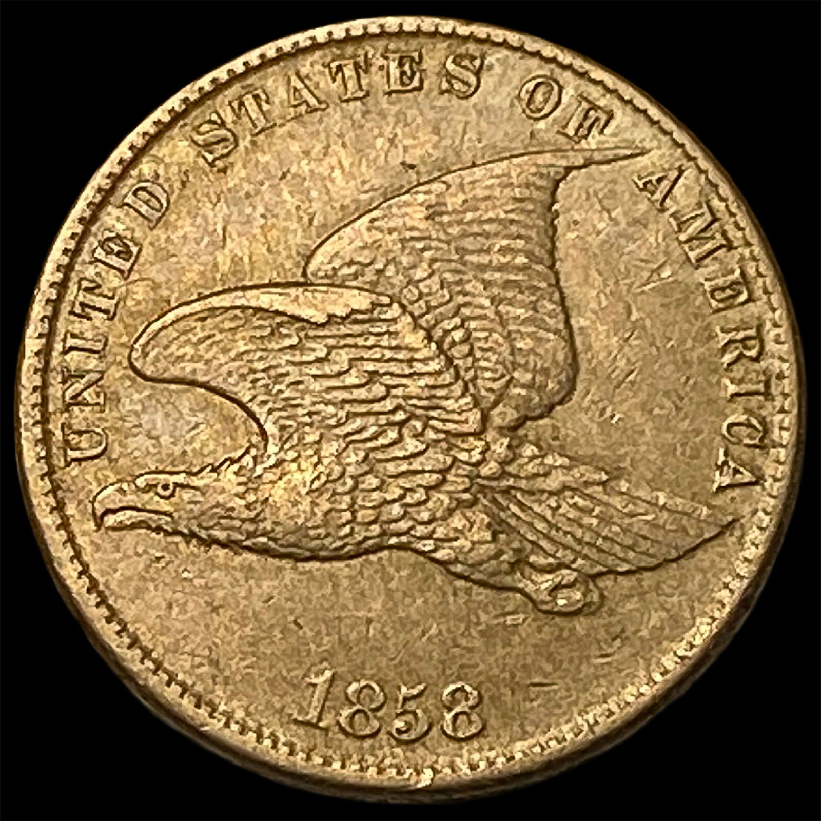 1858 Copper-Nickel Flying Eagle Cent CLOSELY UNCIRCULATED: 1858 Copper-Nickel Flying Eagle Cent CLOSELY UNCIRCULATED