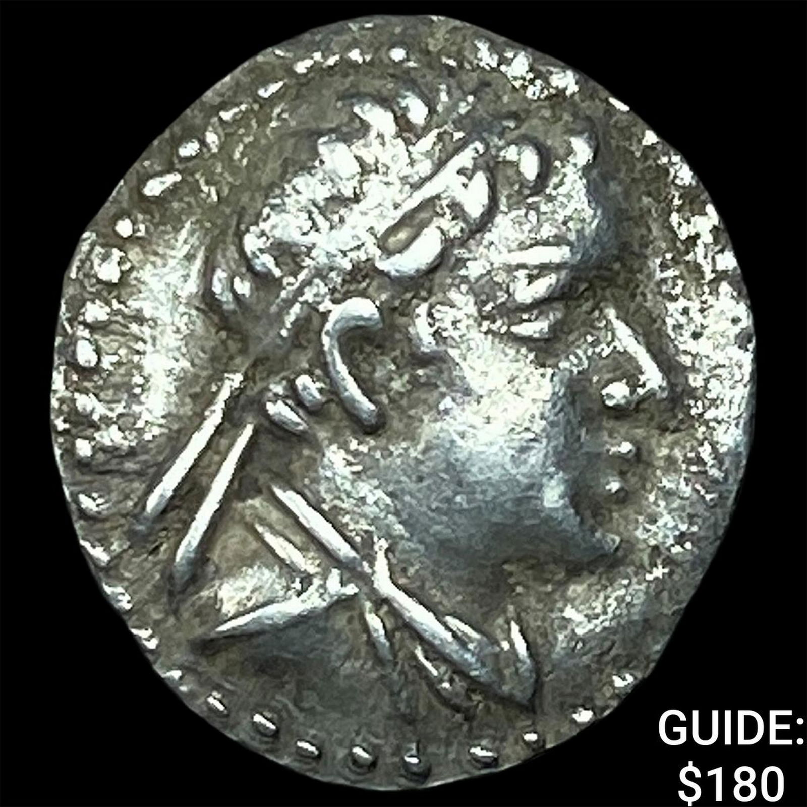 Greco-Bactria Eucratides I 171-145 BC Silver Obol NEARLY UNCIRCULATED: Greco-Bactria Eucratides I 171-145 BC Silver Obol NEARLY UNCIRCULATED