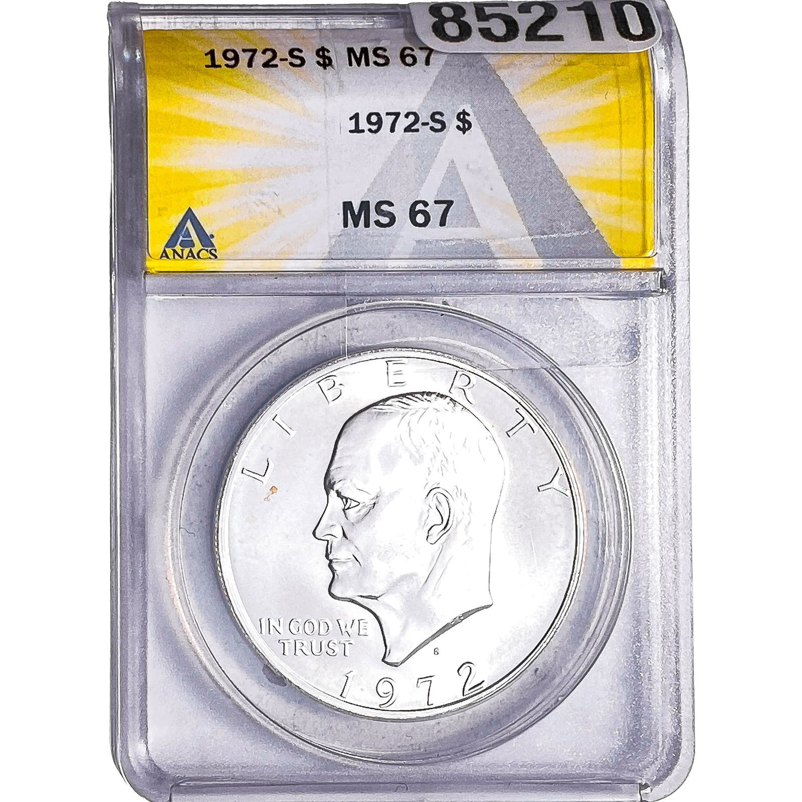 1972-S Eisenhower Dollar ANACS MS67: 1972-S Eisenhower Dollar ANACS MS67