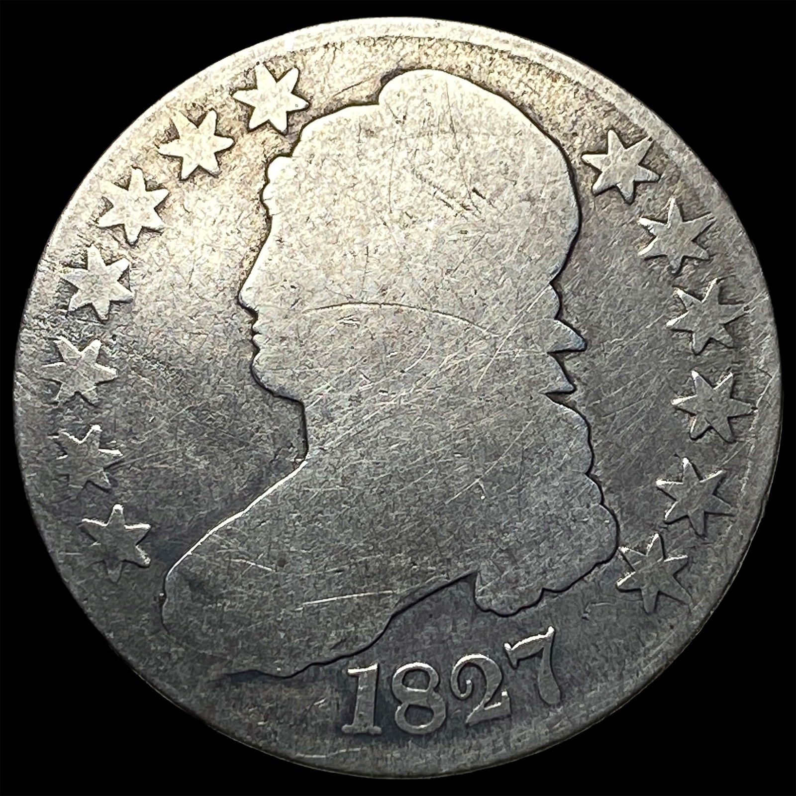 1827 Capped Bust Half Dollar NICELY CIRCULATED: 1827 Capped Bust Half Dollar NICELY CIRCULATED