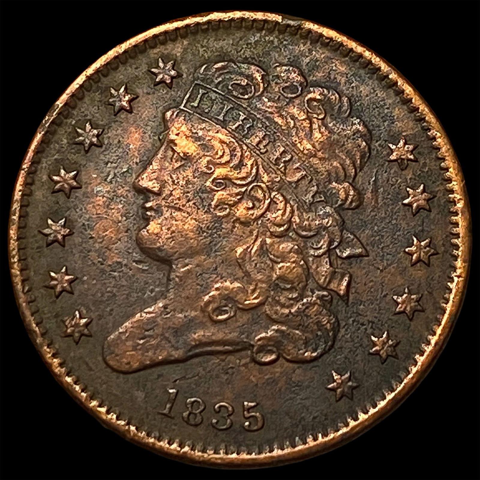 1835 Copper Half Cent NEARLY UNCIRCULATED (1 of 2)