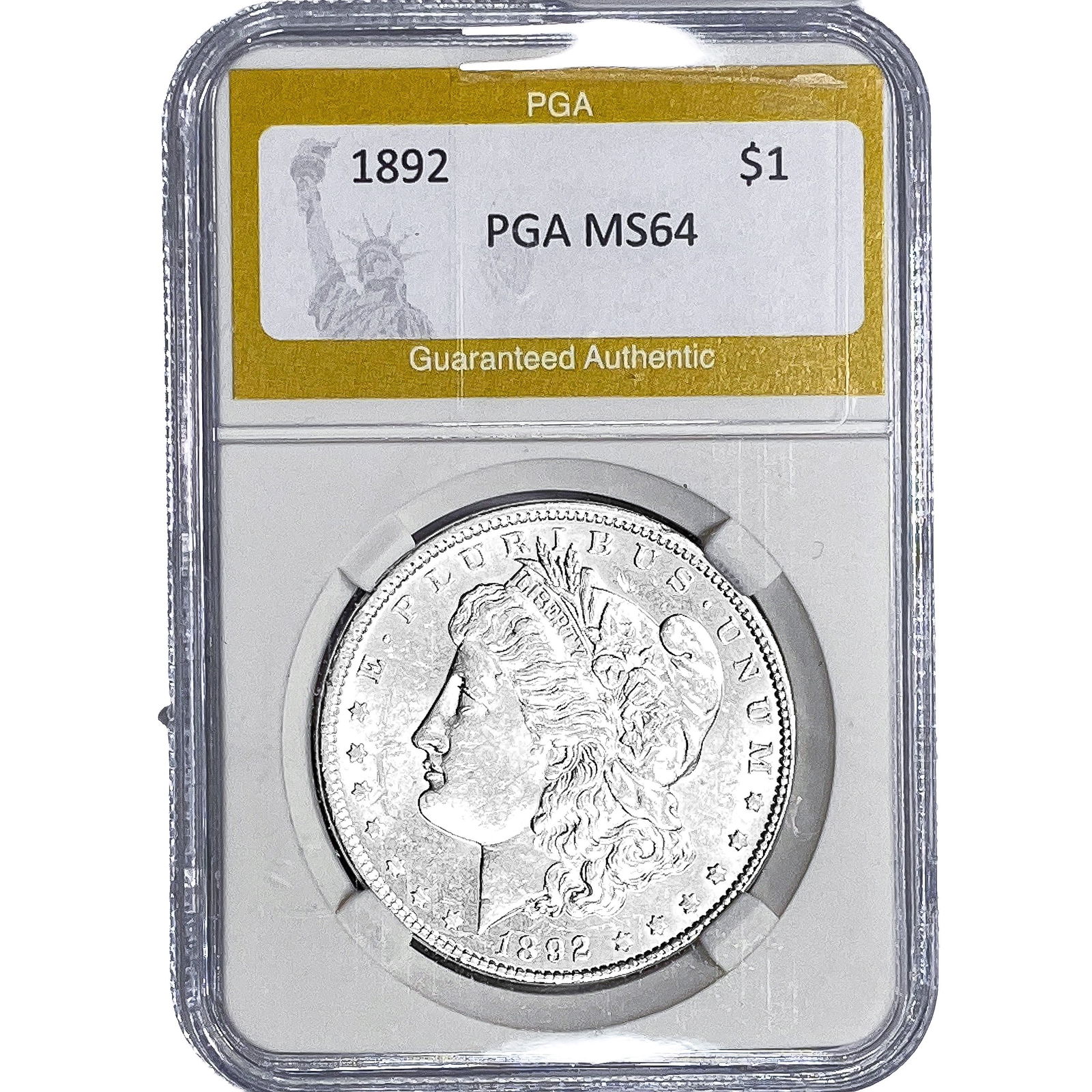 1892 Morgan Silver Dollar PGA MS64: 1892 Morgan Silver Dollar PGA MS64