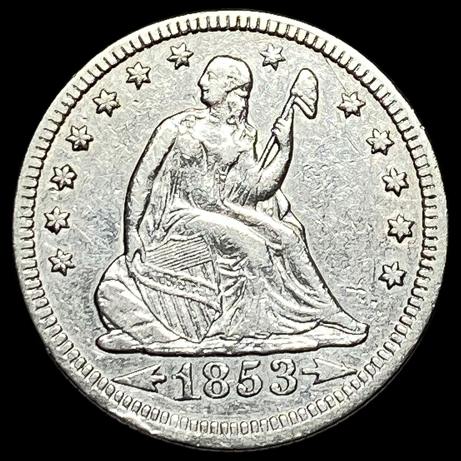 1853 Arrows/Rays Seated Liberty Quarter UNCIRCULATED: 1853 Arrows/Rays Seated Liberty Quarter UNCIRCULATED