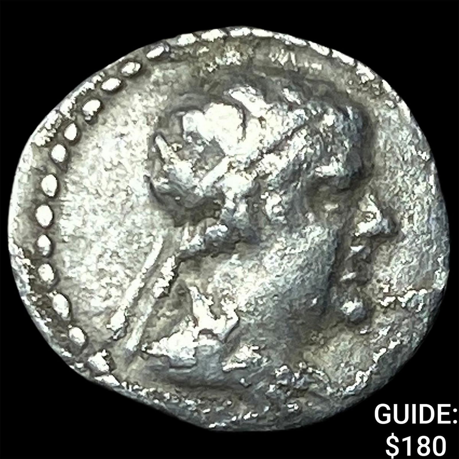Greco-Bactria Eucratides I 171-145 BC Silver Obol NEARLY UNCIRCULATED: Greco-Bactria Eucratides I 171-145 BC Silver Obol NEARLY UNCIRCULATED