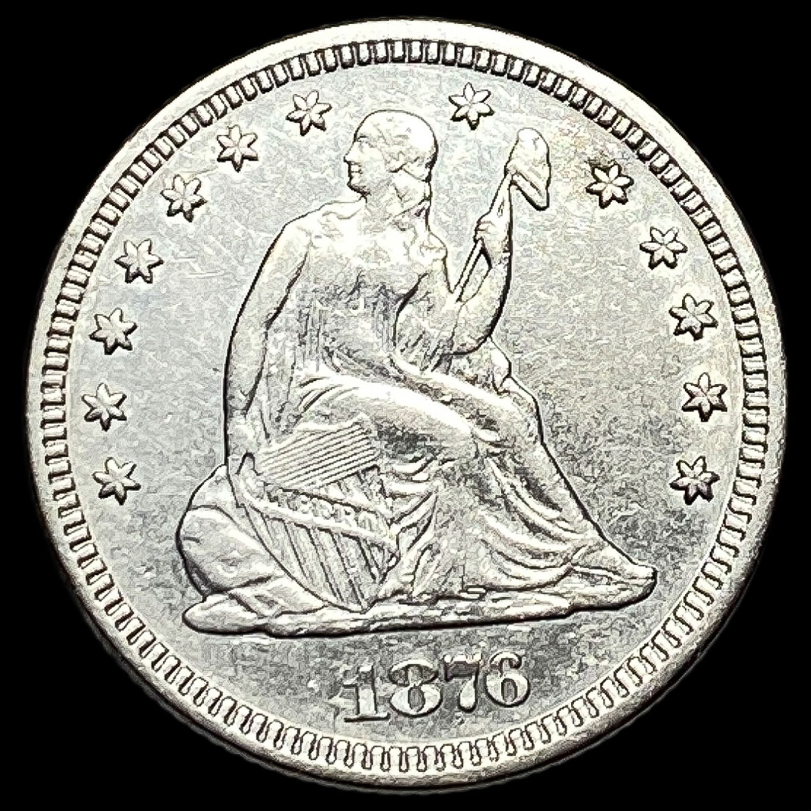 1876 Seated Liberty Quarter CLOSELY UNCIRCULATED: 1876 Seated Liberty Quarter CLOSELY UNCIRCULATED