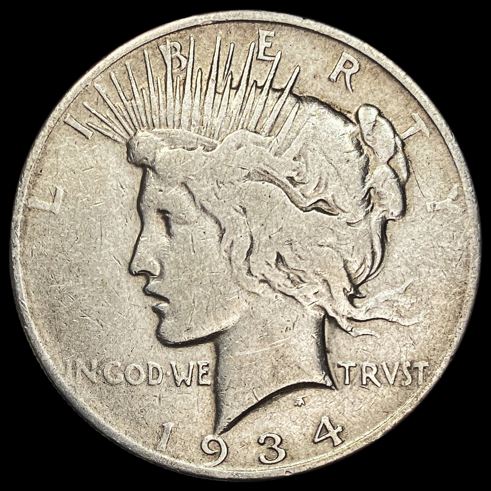 1934-D Silver Peace Dollar ABOUT UNCIRCULATED: 1934-D Silver Peace Dollar ABOUT UNCIRCULATED
