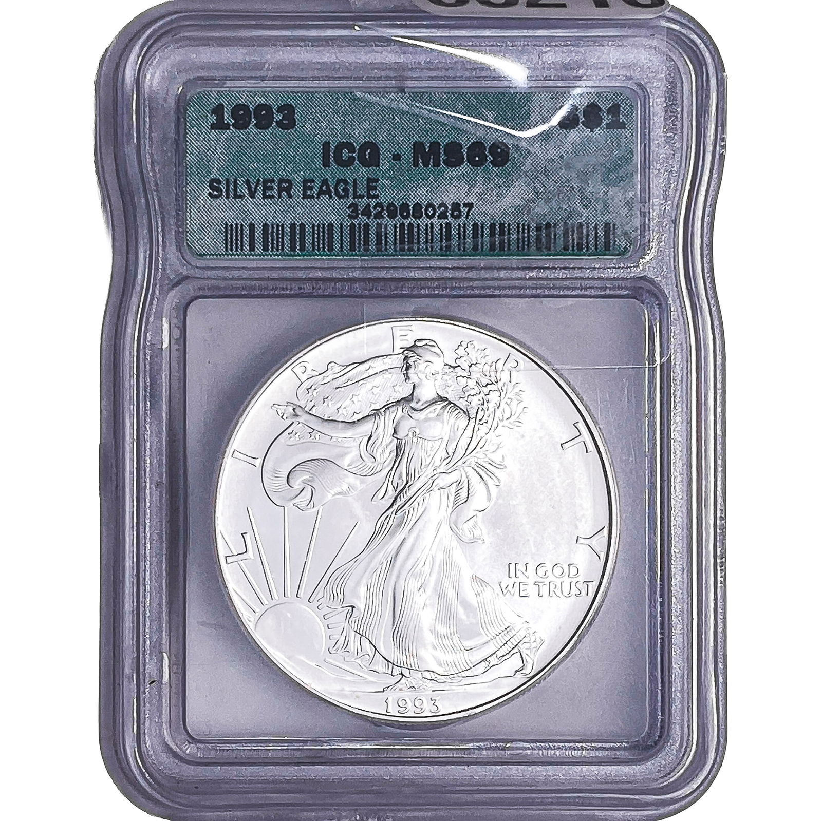 1993 Silver Eagle ICG MS69: 1993 Silver Eagle ICG MS69