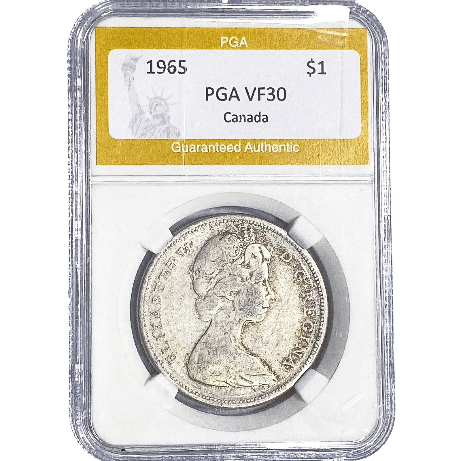 1965 Canada Silver Dollar PGA VF30: 1965 Canada Silver Dollar PGA VF30