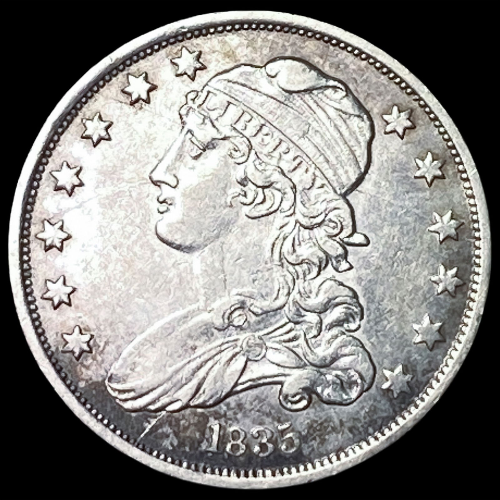 1835 Capped Bust Silver Quarter CLOSELY UNCIRCULATED (1 of 2)