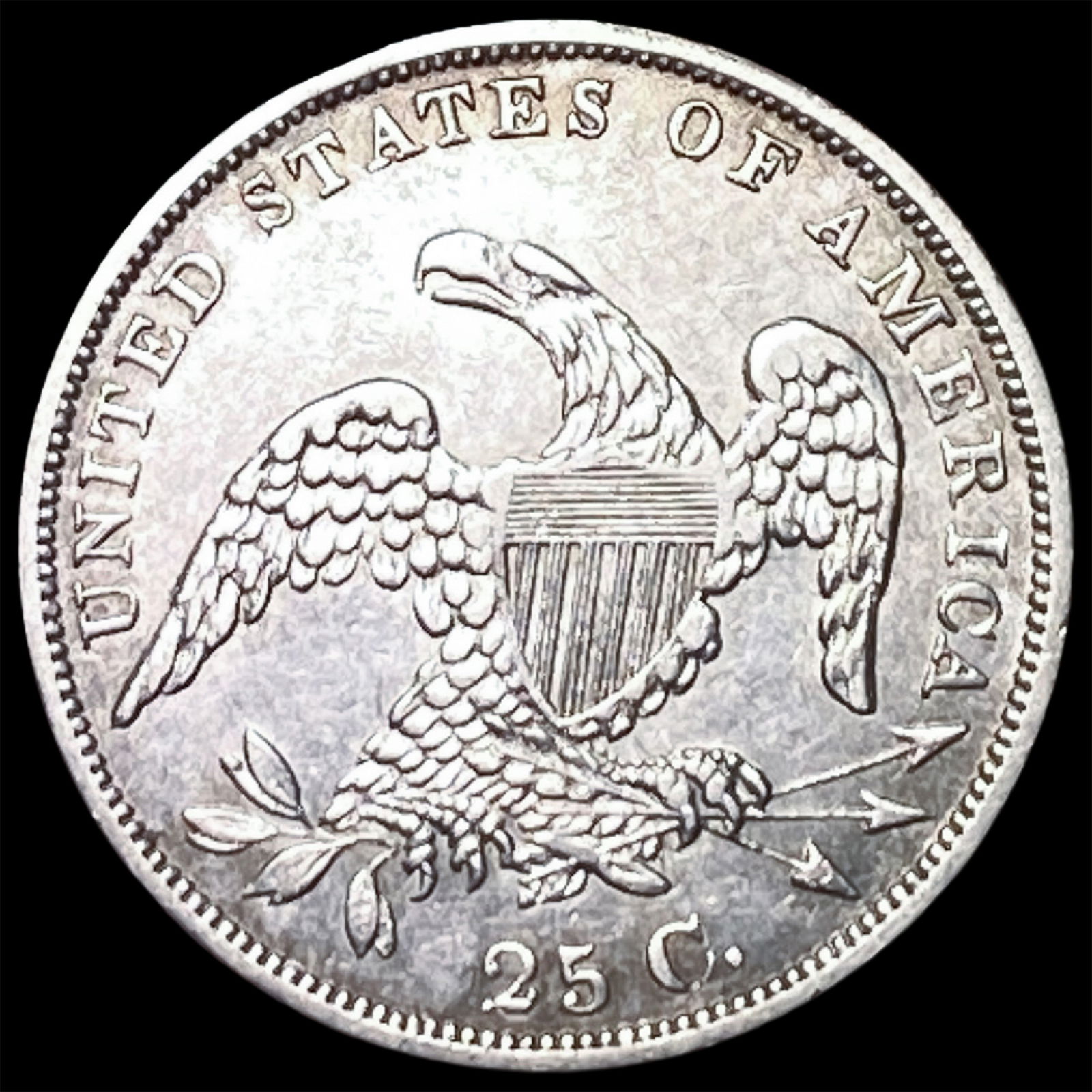 1835 Capped Bust Silver Quarter CLOSELY UNCIRCULATED - 2