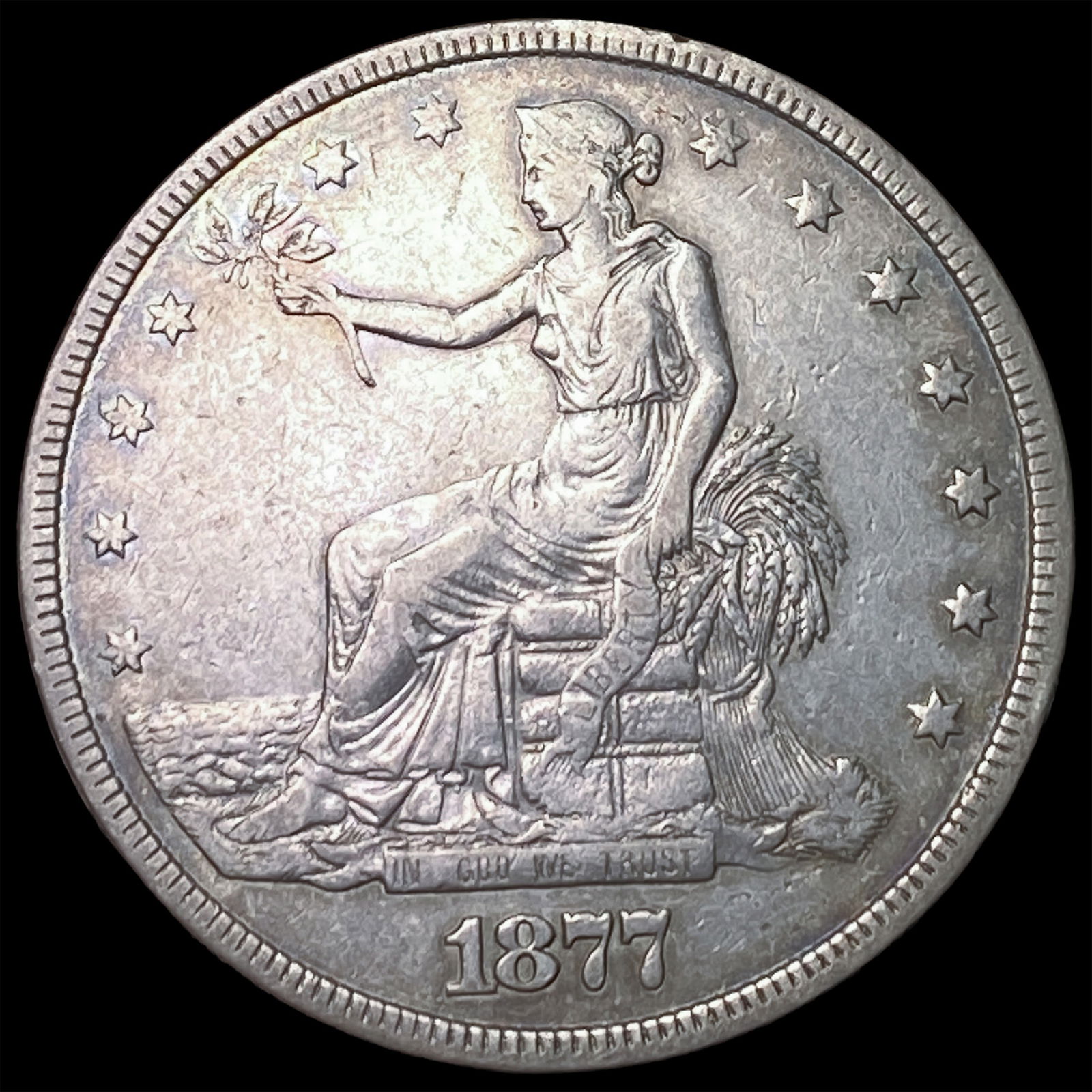 1877 Silver Trade Dollar NEARLY UNCIRCULATED (1 of 2)