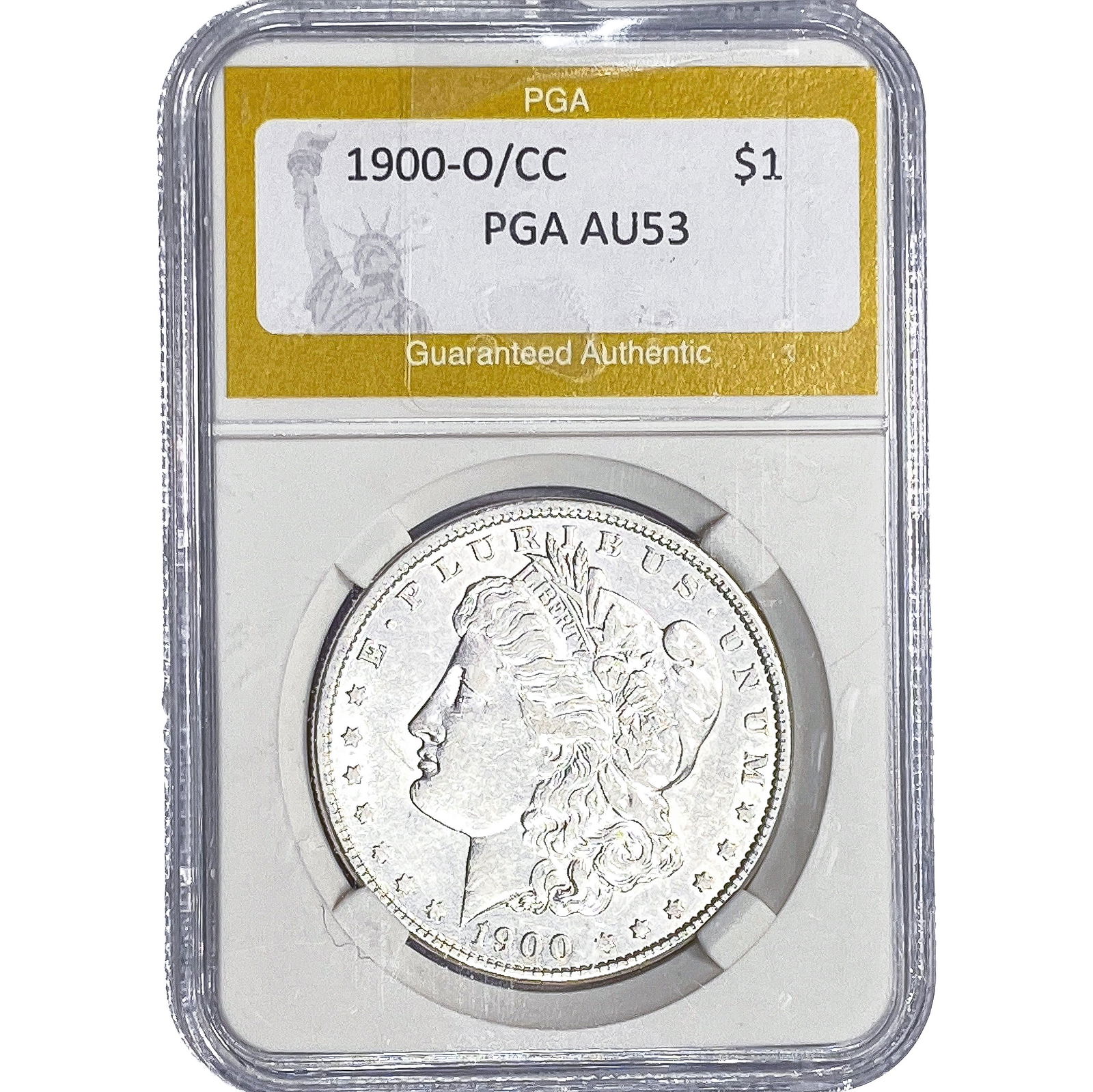 1900-O/CC Morgan Silver Dollar PGA AU53: 1900-O/CC Morgan Silver Dollar PGA AU53