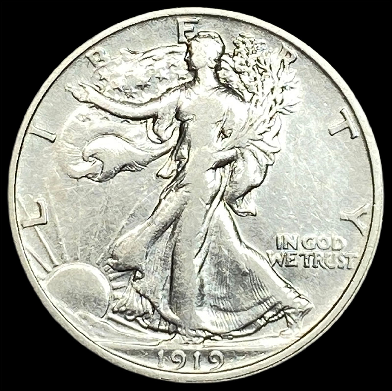 1919 Walking Liberty Half Dollar NEARLY UNCIRCULATED: 1919 Walking Liberty Half Dollar NEARLY UNCIRCULATED