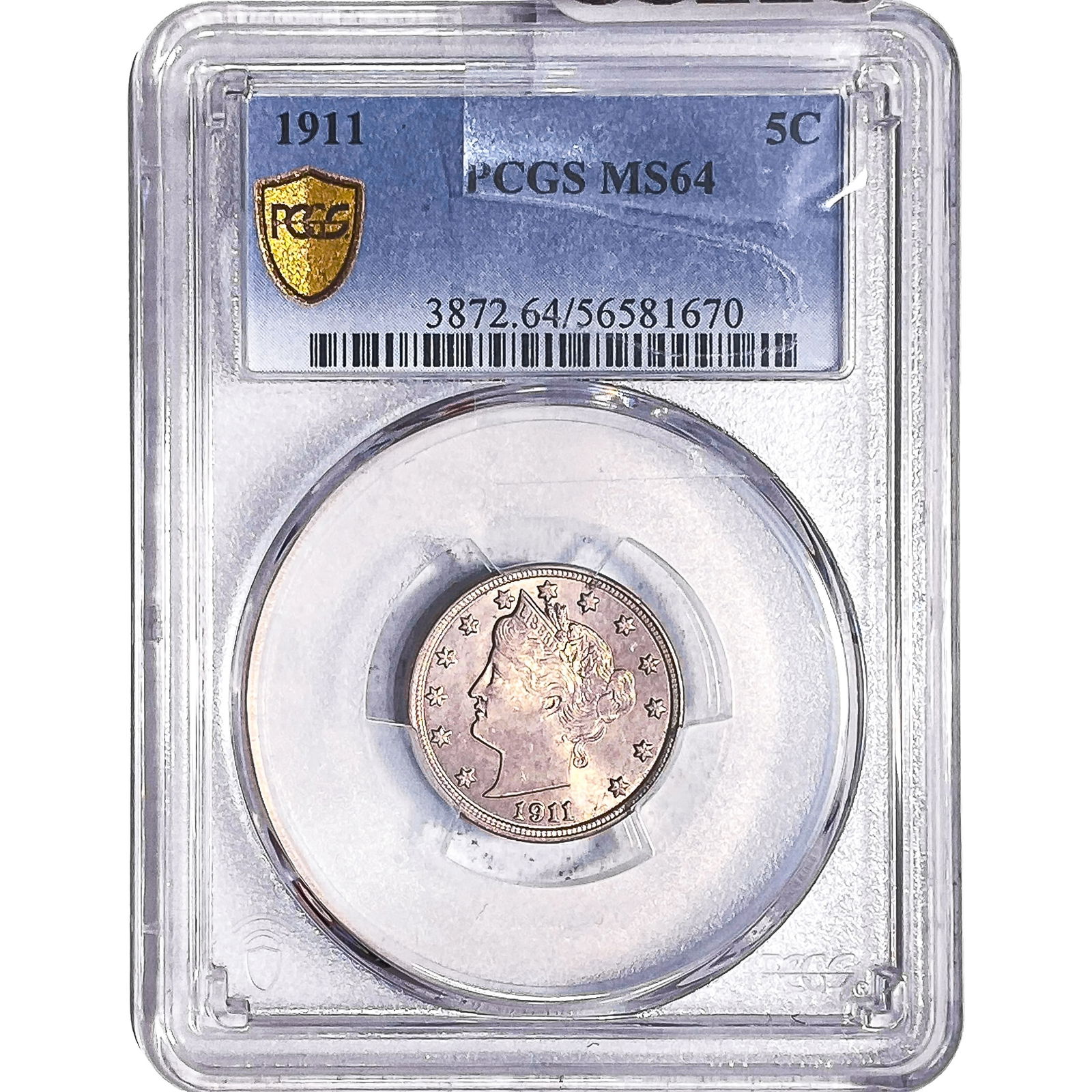 1911 Liberty Victory Nickel PCGS MS64: 1911 Liberty Victory Nickel PCGS MS64