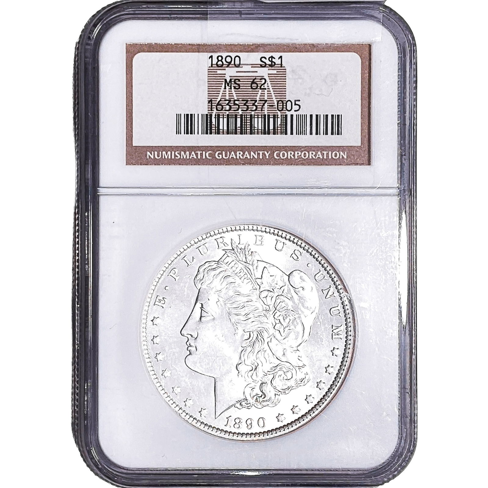 1890 Morgan Silver Dollar NGC MS62: 1890 Morgan Silver Dollar NGC MS62