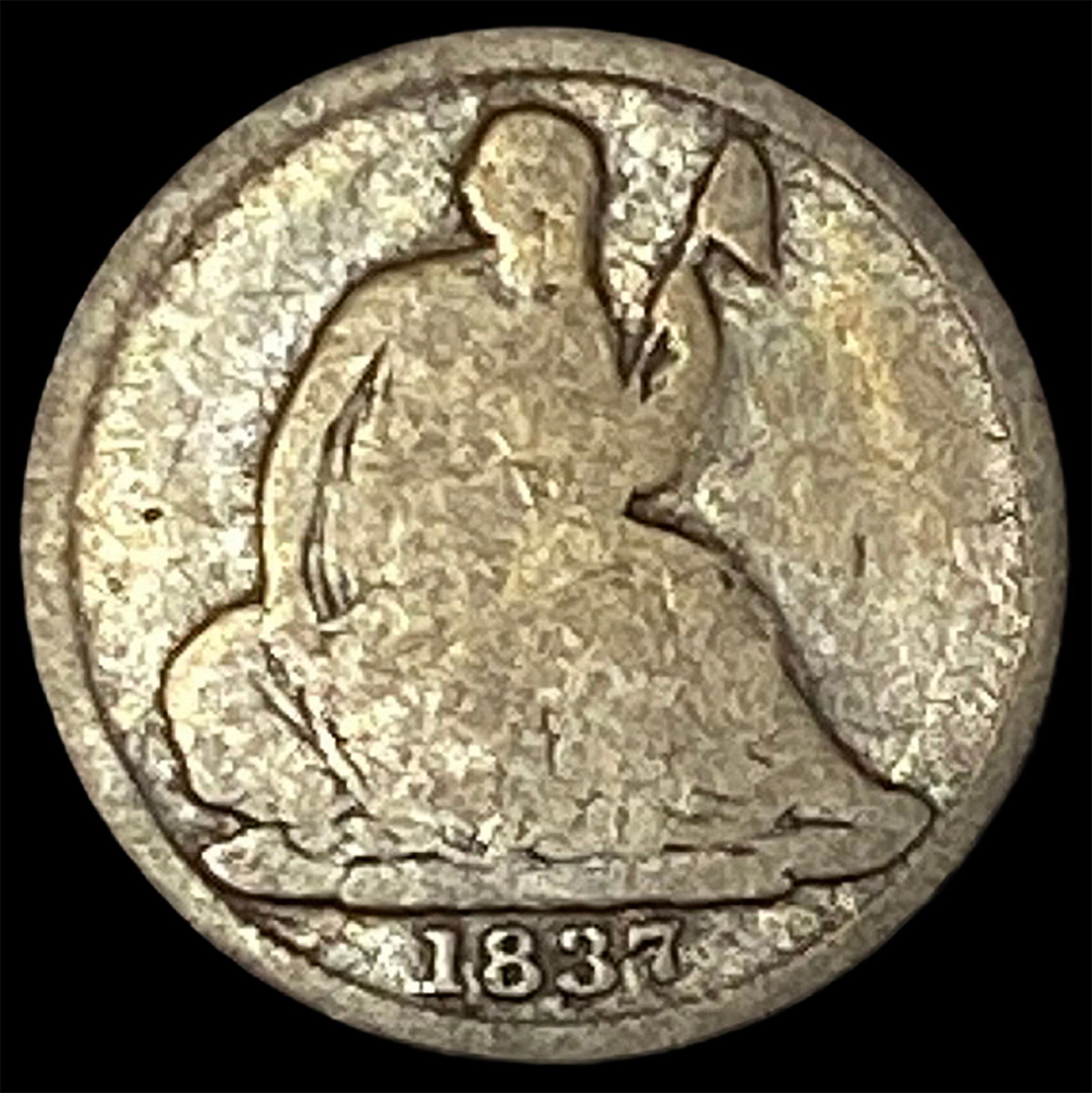 1837 Seated Liberty Half Dime No Stars NICELY CIRCULATED: 1837 Seated Liberty Half Dime No Stars NICELY CIRCULATED