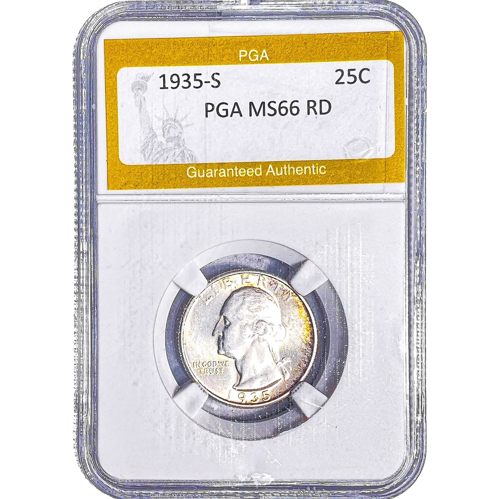 1935-S Washington Silver Quarter PGA MS66 RD: 1935-S Washington Silver Quarter PGA MS66 RD