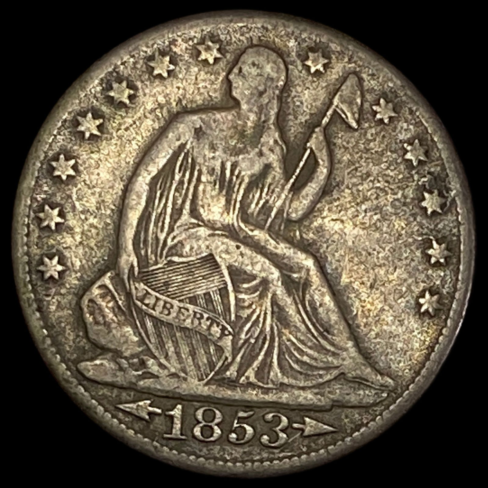 1853-O Arrows/Rays Seated Liberty Half Dollar LIGHTLY CIRCULATED: 1853-O Arrows/Rays Seated Liberty Half Dollar LIGHTLY CIRCULATED