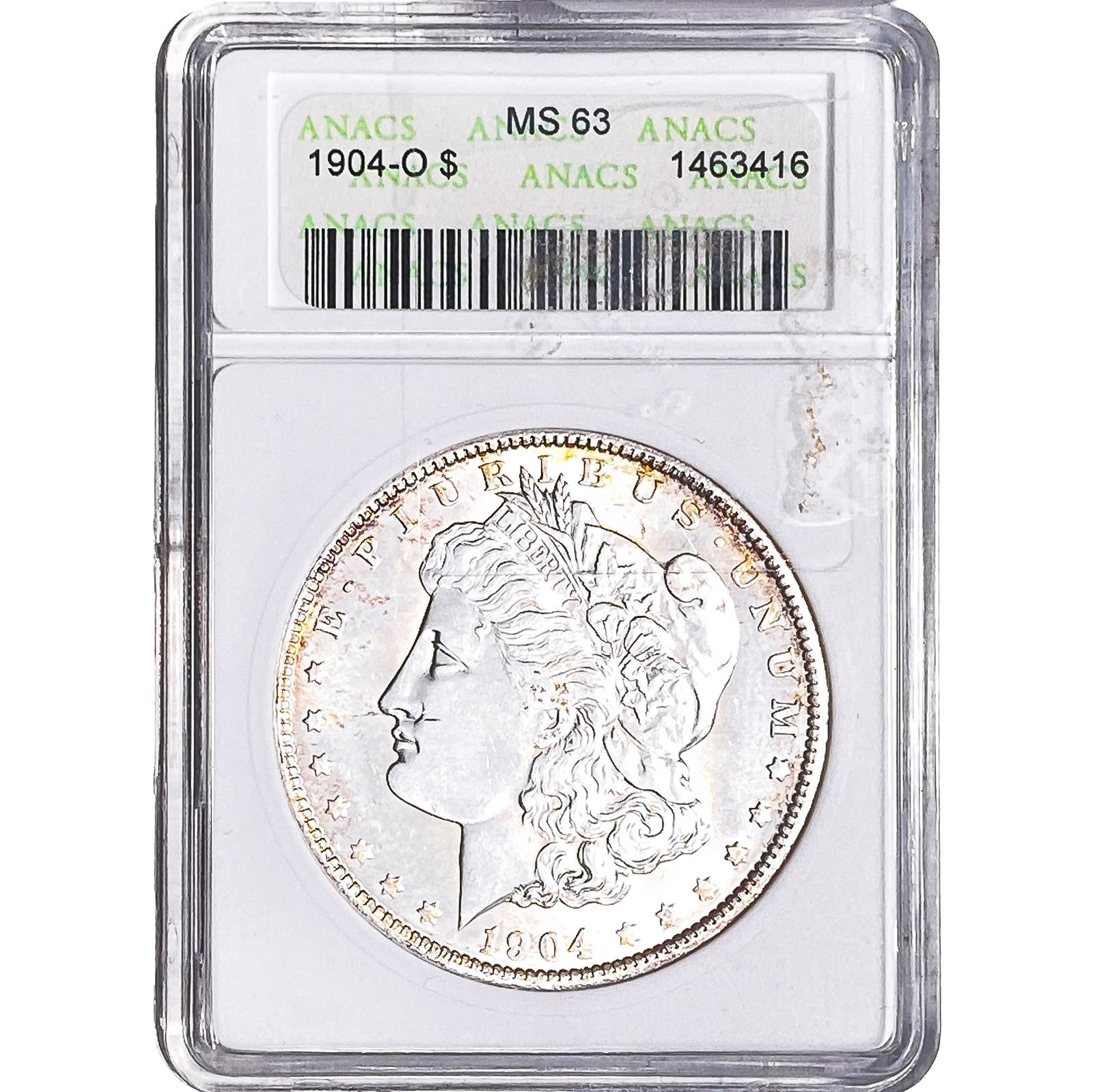 1904-O Morgan Silver Dollar ANACS MS63: 1904-O Morgan Silver Dollar ANACS MS63