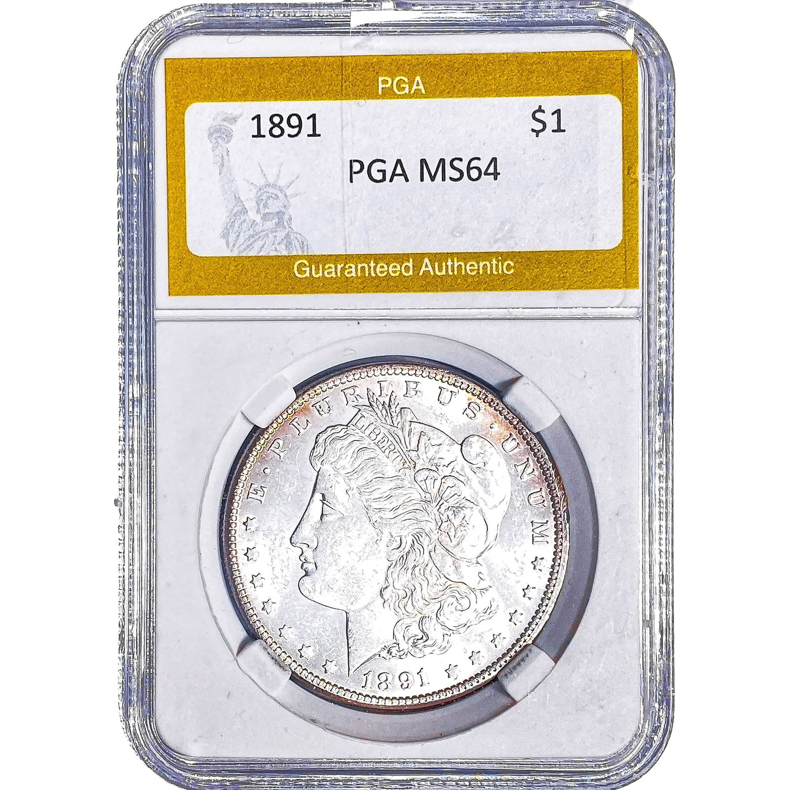 1891 Morgan Silver Dollar PGA MS64: 1891 Morgan Silver Dollar PGA MS64
