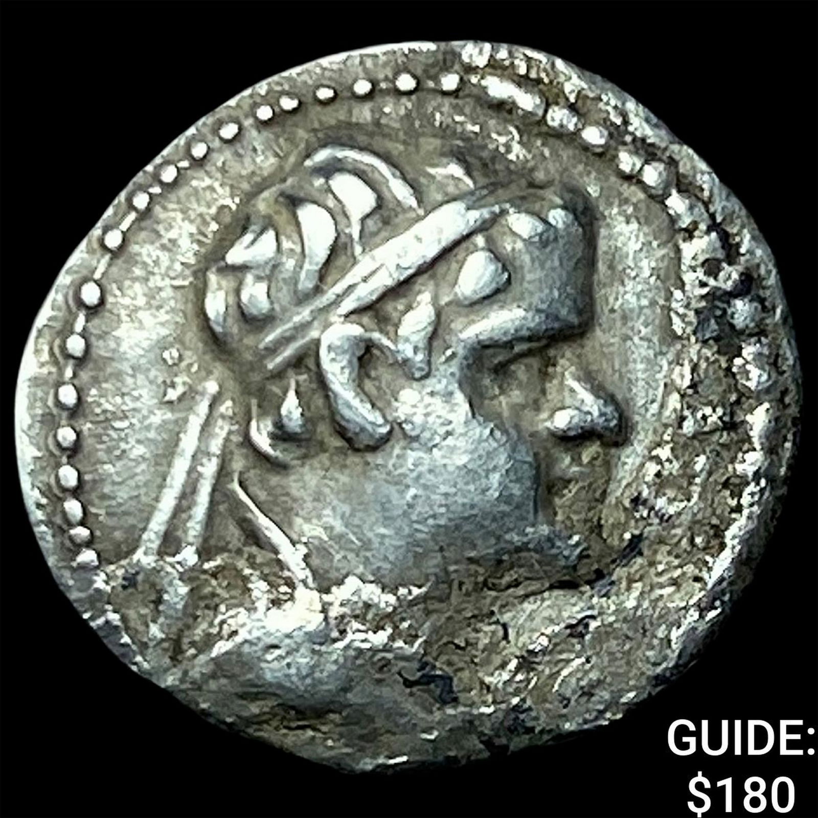 Greco-Bactria Eucratides I 171-145 BC Silver Obol NEARLY UNCIRCULATED: Greco-Bactria Eucratides I 171-145 BC Silver Obol NEARLY UNCIRCULATED