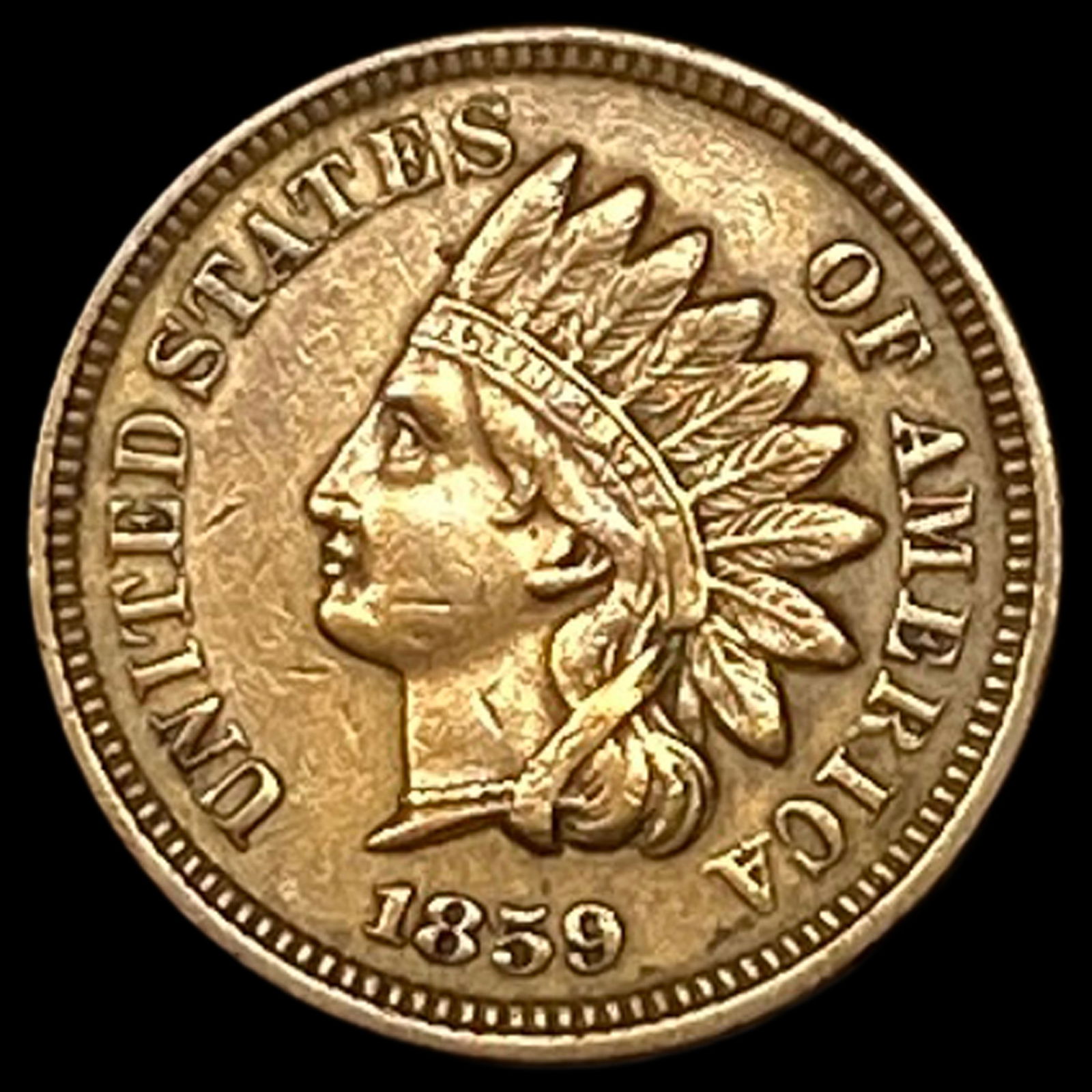 1859 Indian Head Cent NEARLY UNCIRCULATED: 1859 Indian Head Cent NEARLY UNCIRCULATED