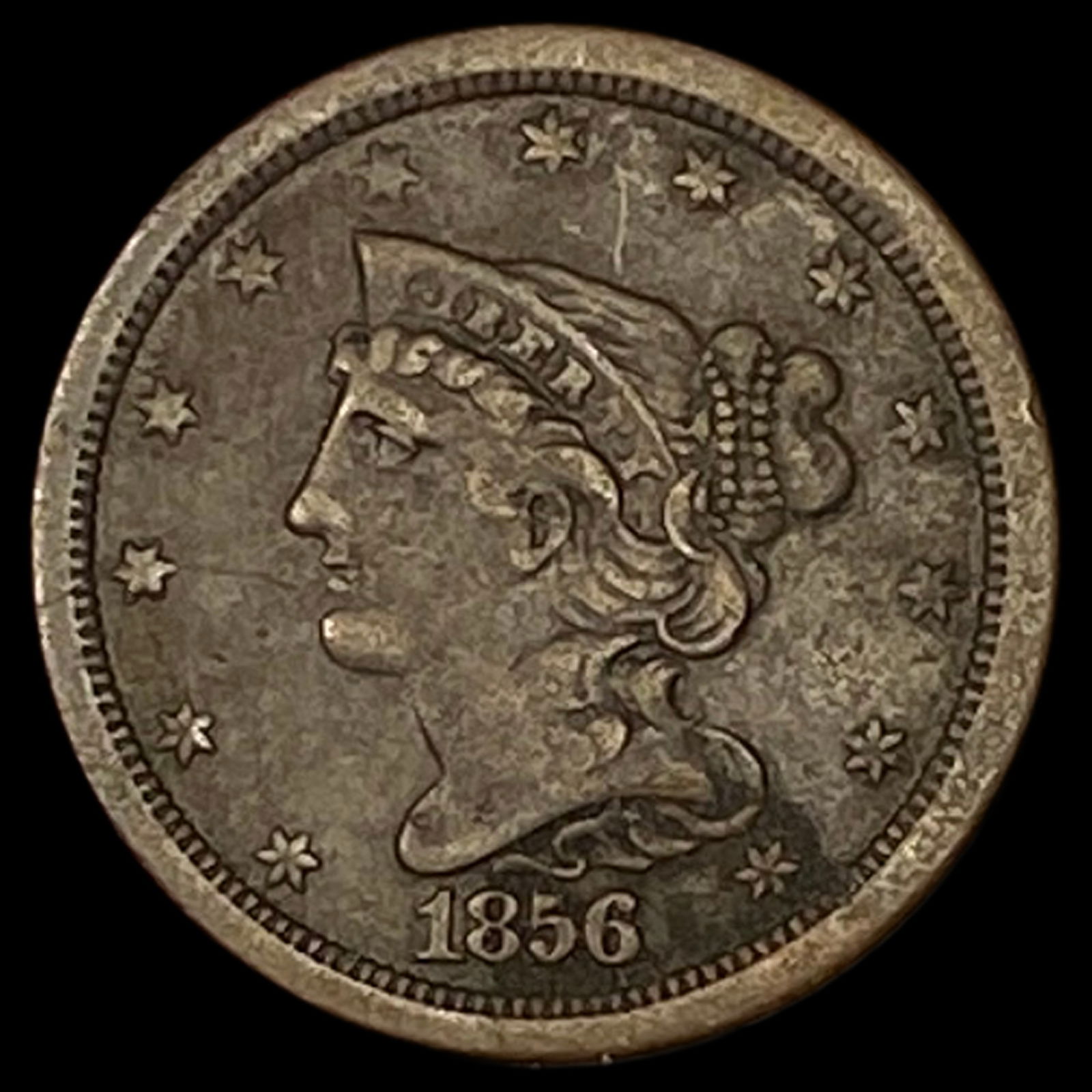 1856 Braided Hair Half Cent HIGH GRADE: 1856 Braided Hair Half Cent HIGH GRADE