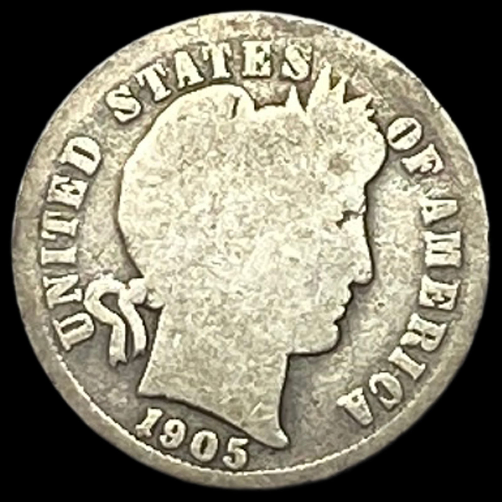 1905-O Silver Barber Dime NICELY CIRCULATED: 1905-O Silver Barber Dime NICELY CIRCULATED