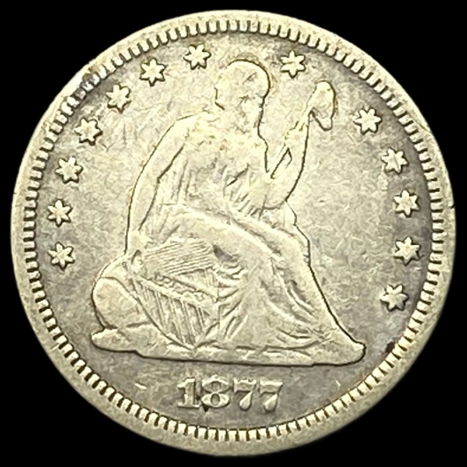 1877-S Silver Seated Liberty Quarter LIGHTLY CIRCULATED: 1877-S Silver Seated Liberty Quarter LIGHTLY CIRCULATED