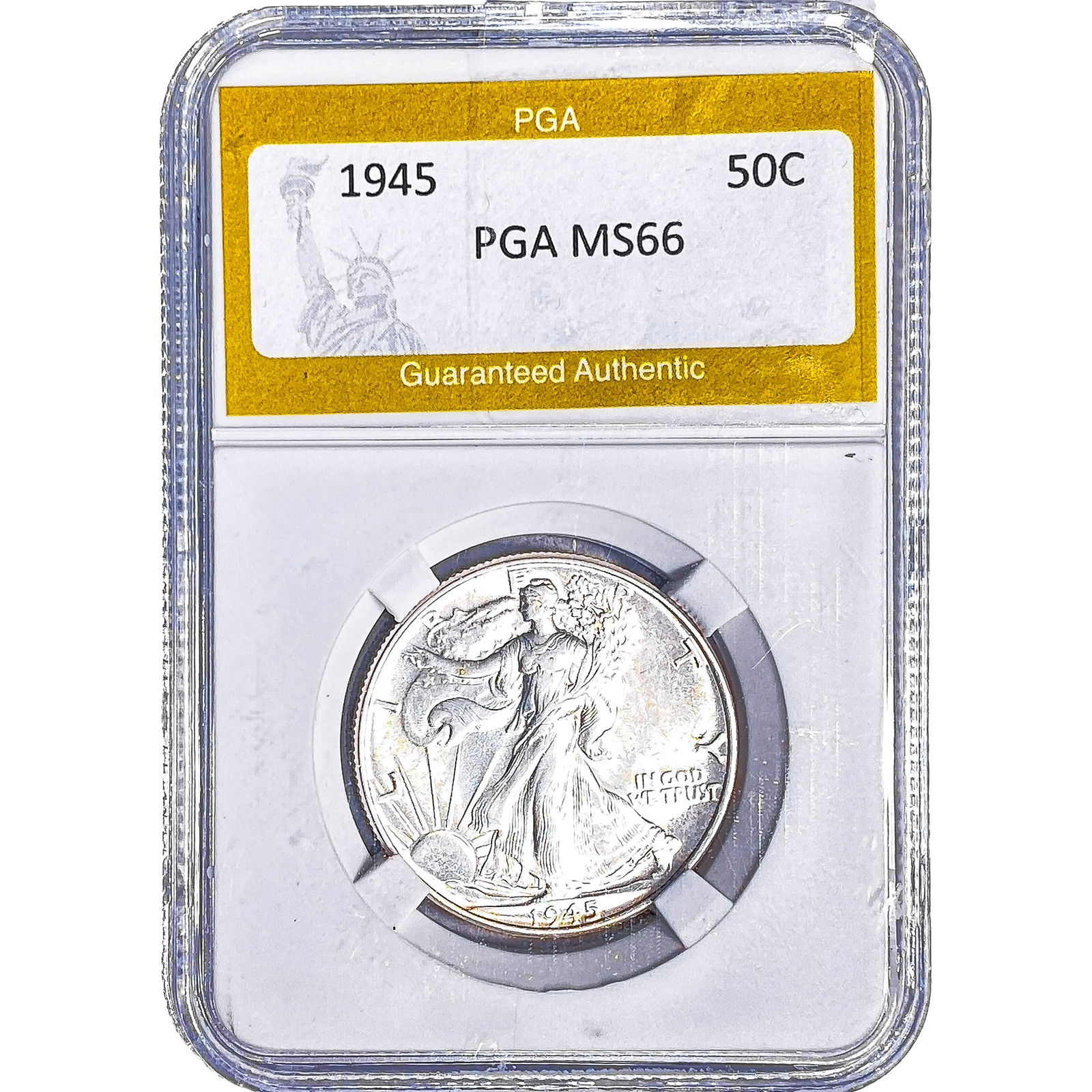 1945 Walking Liberty Half Dollar PGA MS66: 1945 Walking Liberty Half Dollar PGA MS66