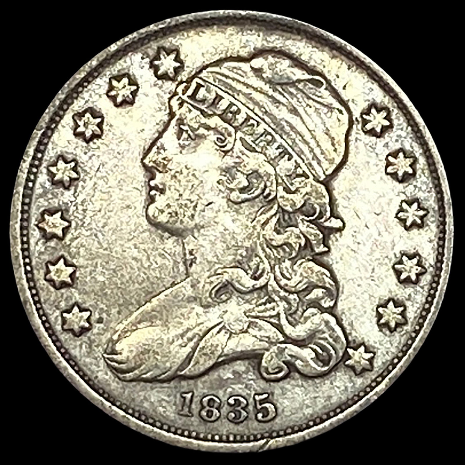 1835 Capped Bust Silver Quarter NEARLY UNCIRCULATED (1 of 2)