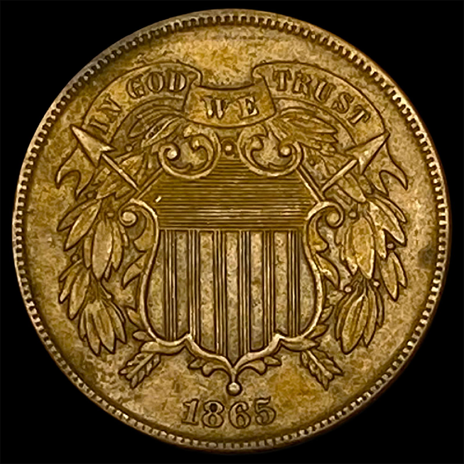 1865 Two-Cent Piece NEARLY UNCIRCULATED (1 of 2)