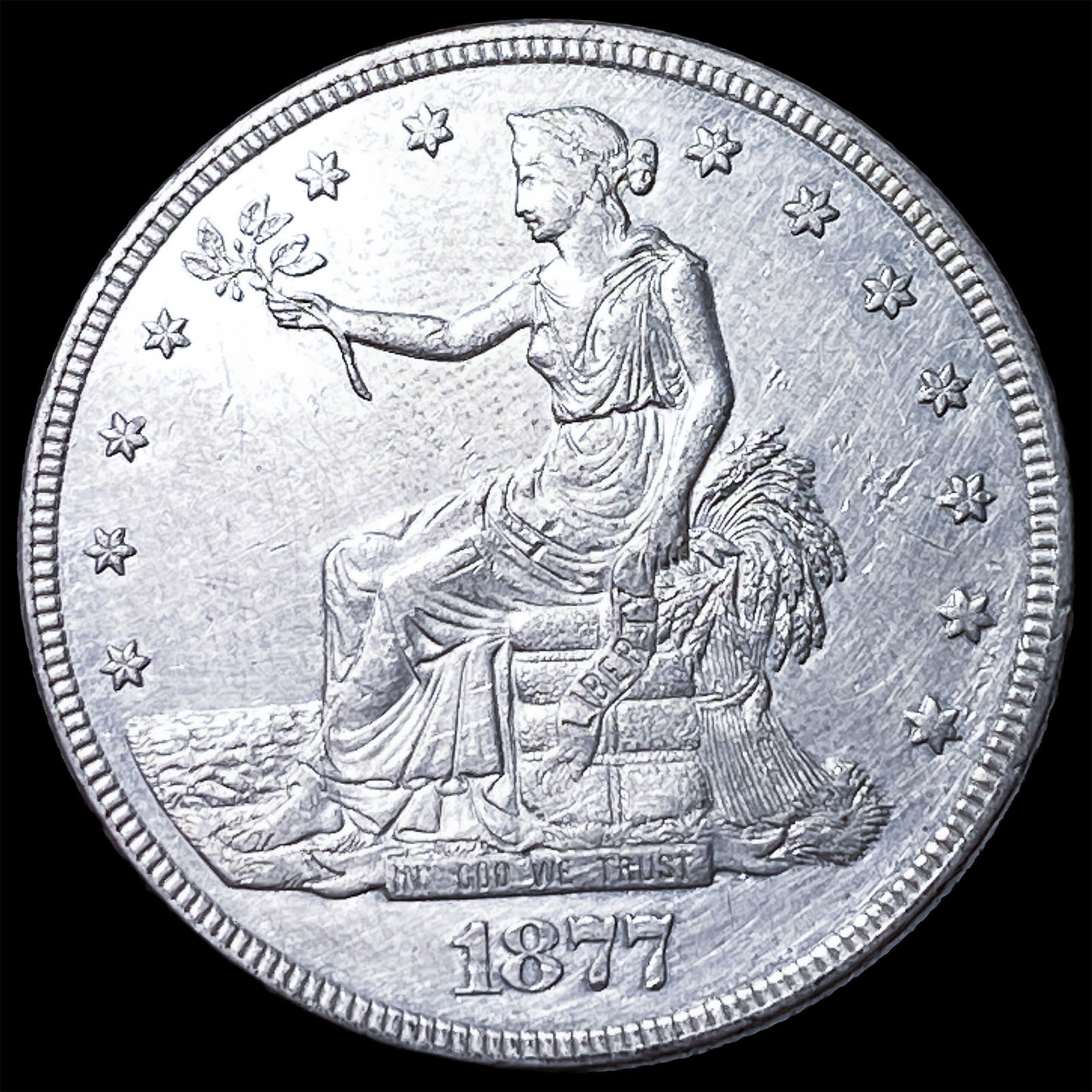 1877 Silver Trade Dollar CLOSELY UNCIRCULATED: 1877 Silver Trade Dollar CLOSELY UNCIRCULATED