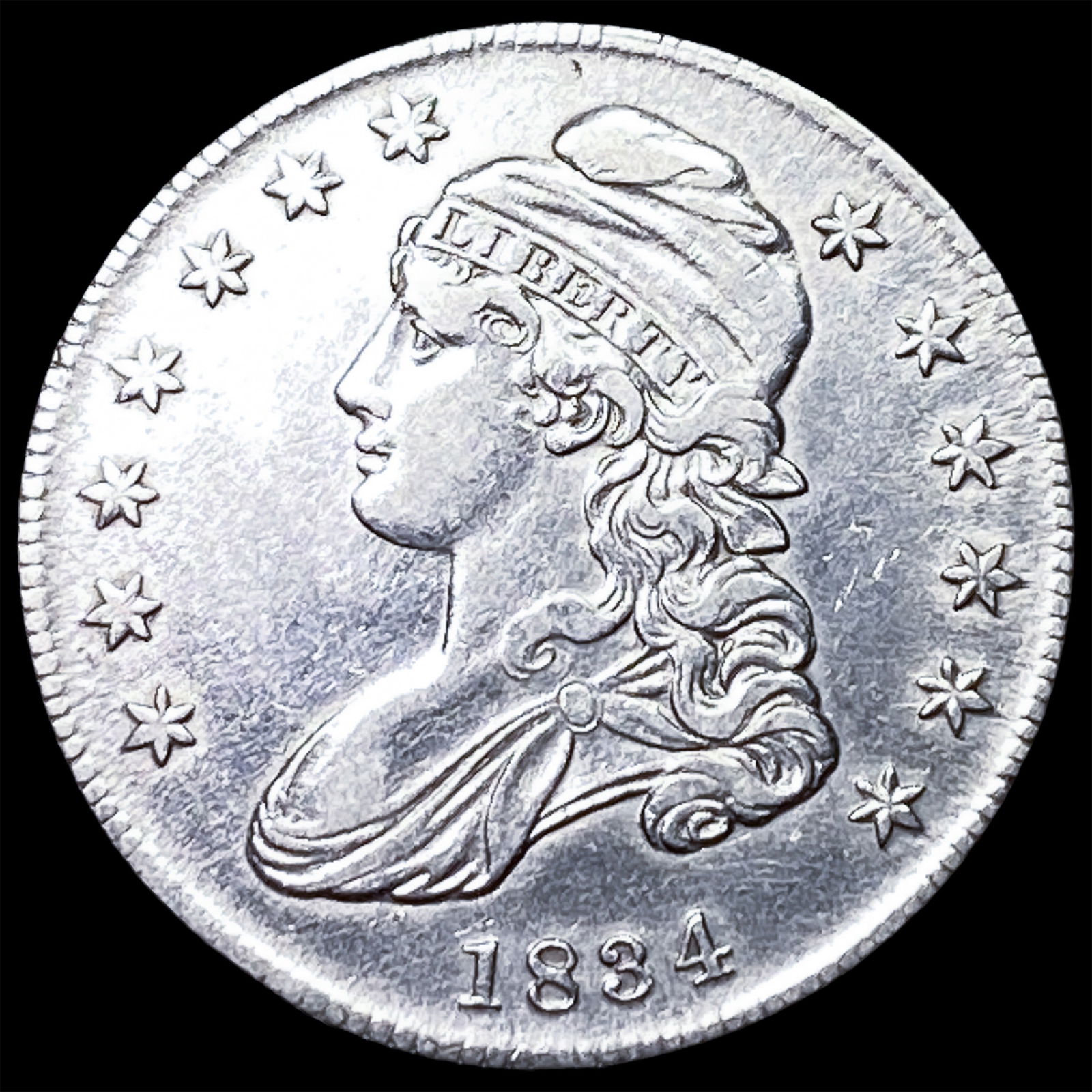 1834 Silver Capped Bust Half Dollar NEARLY UNCIRCULATED (1 of 2)